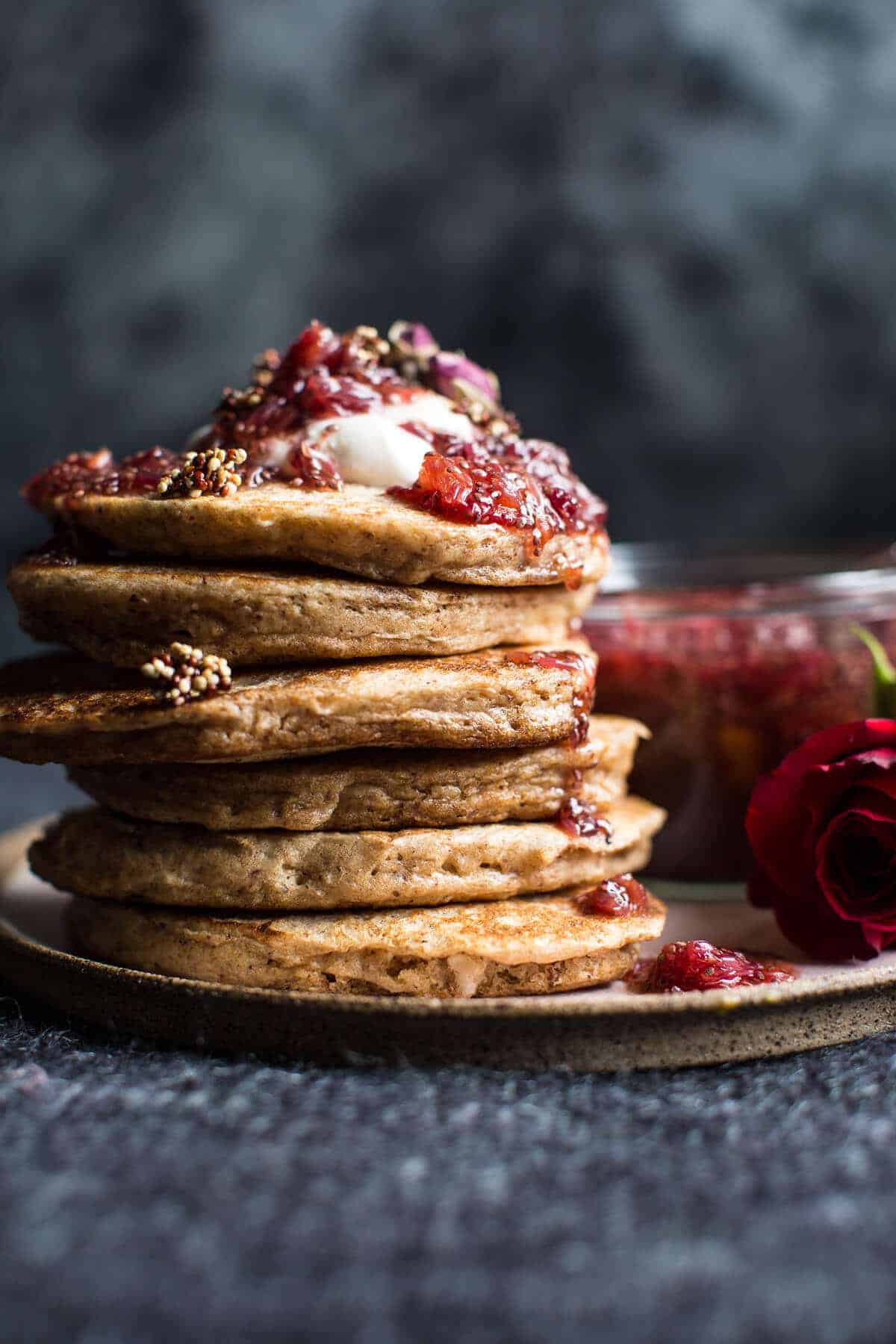 Coconut Quinoa Pancakes with Citrus Whipped Ricotta and Rosy Blood Orange Jam | halfbakedharvest.com @hbharvest
