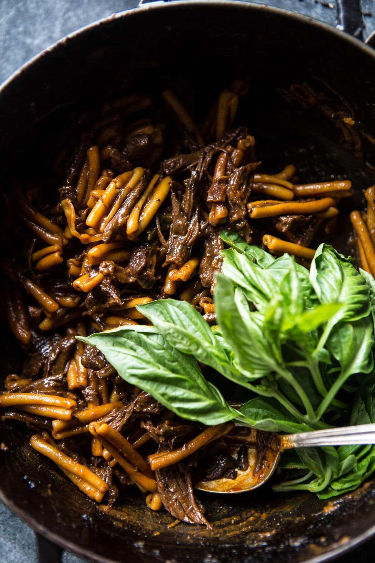 Korean Braised Short Rib and Kimchi Pasta | halfbakedharvest.com @hbharvest