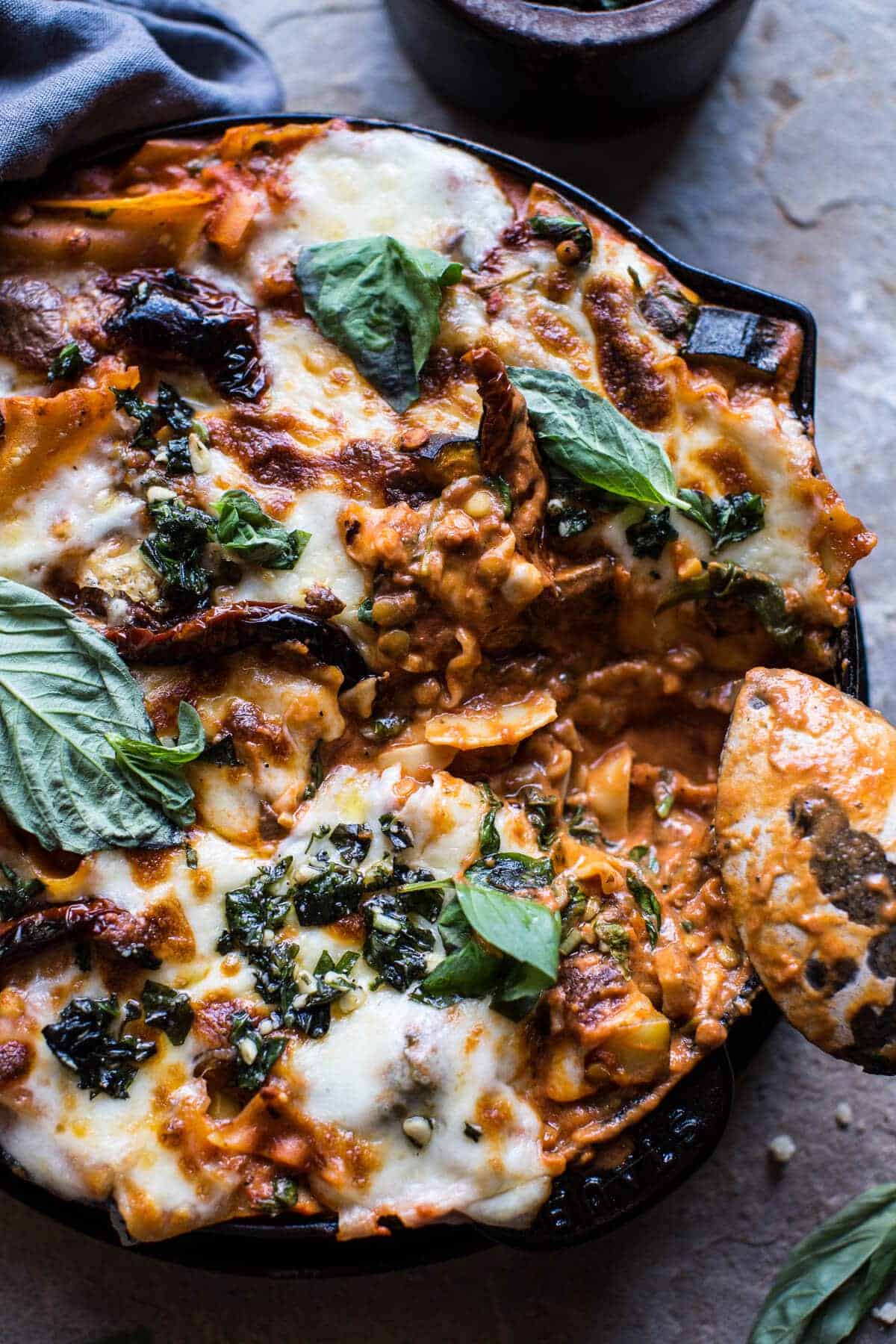 Simple Vegetarian Skillet Lasagna | halfbakedharvest.com @hbharvest