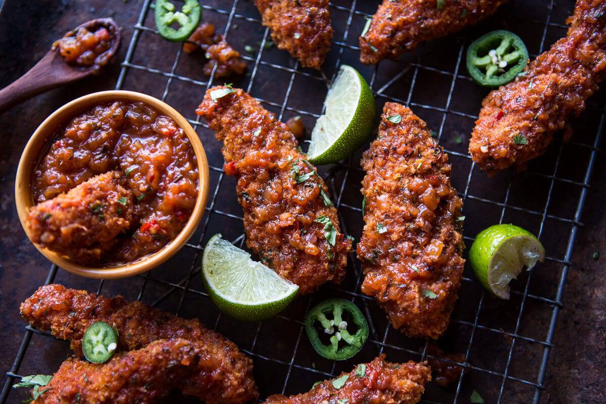 Sticky Mango Curry Oven Baked Boneless Wings | halfbakedharvest.com @hbharvest