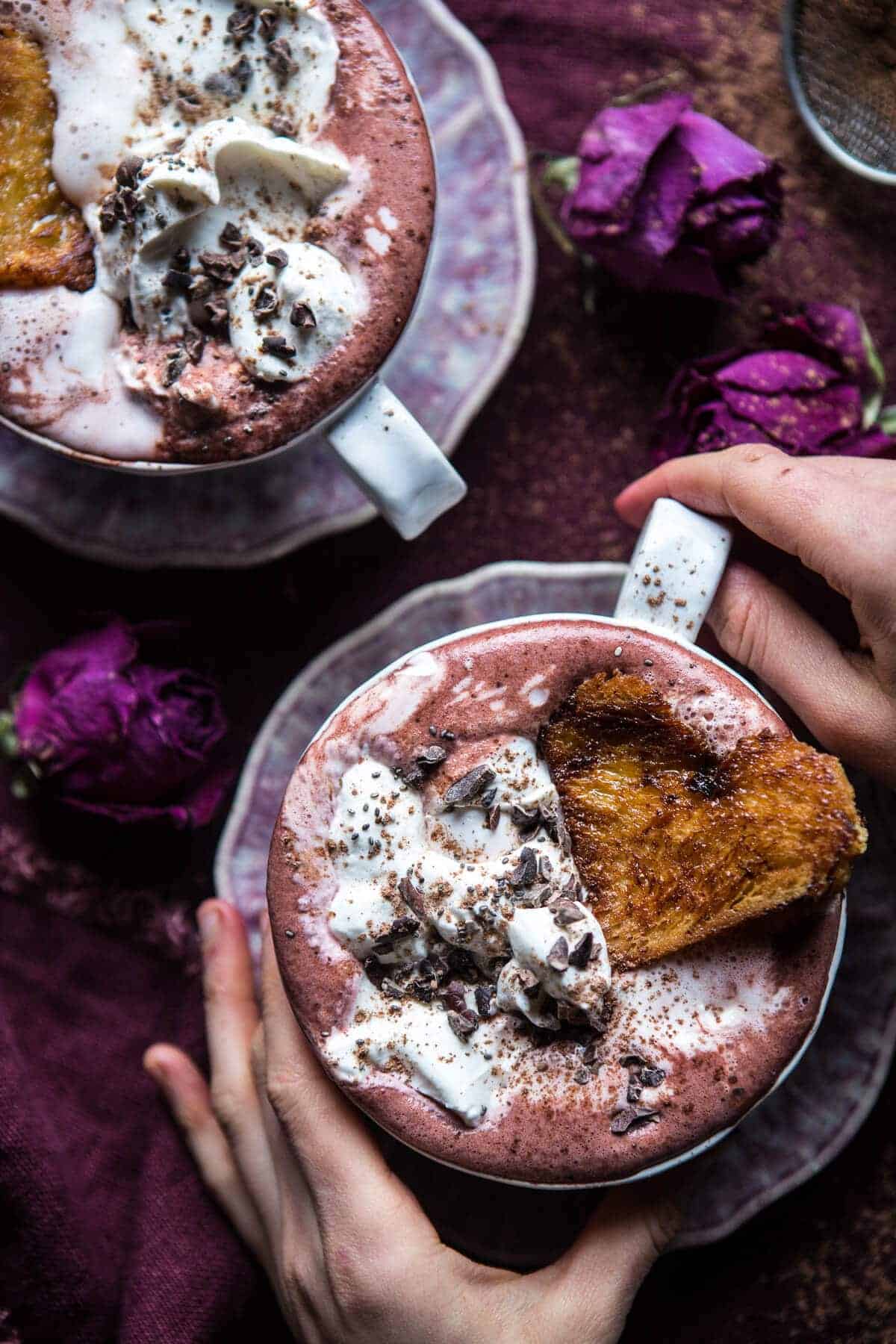 Superfood Hot Chocolate with Honey Caramelized Brioche | halfbakedharvest.com @hbharvest