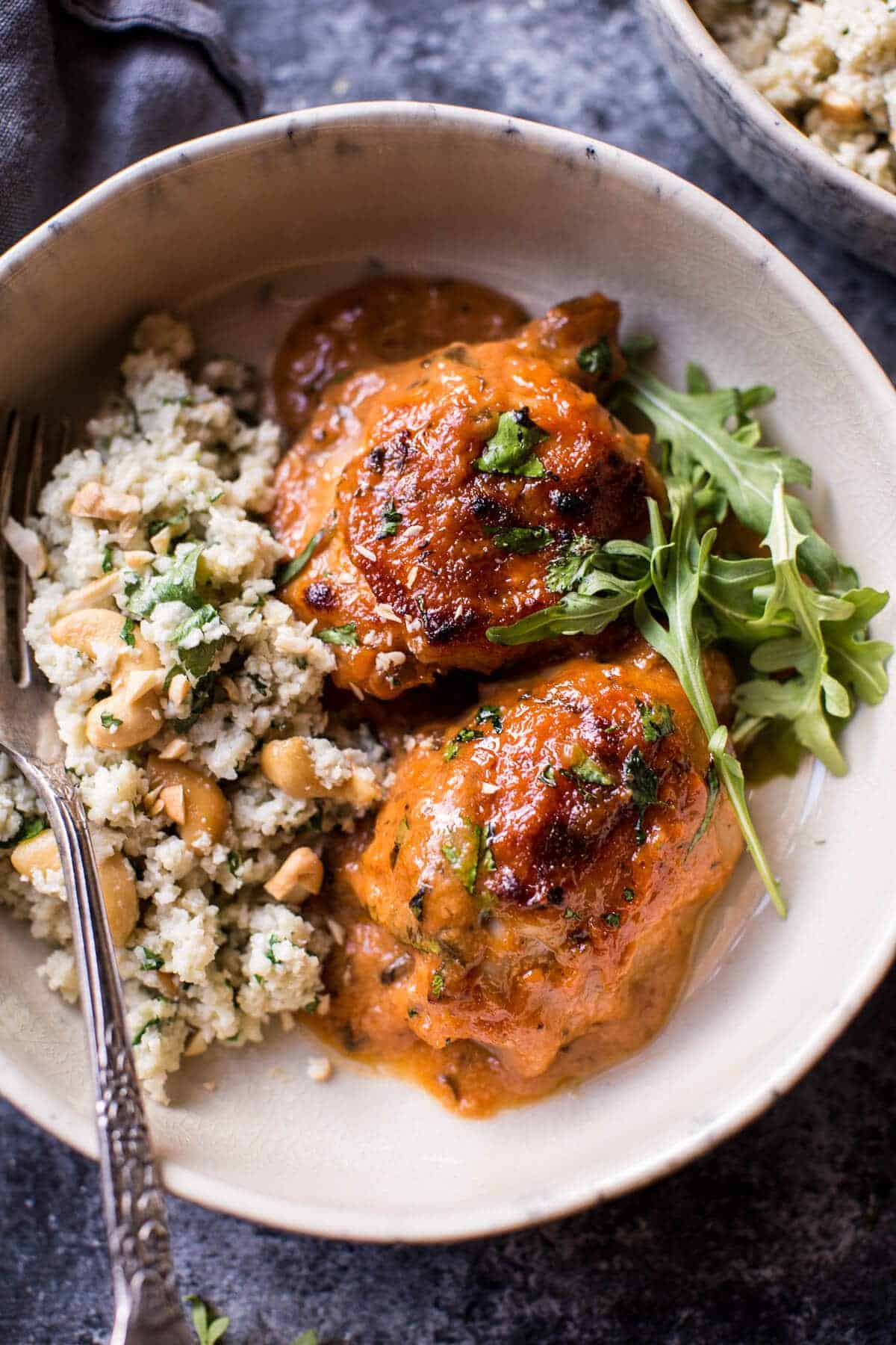 Sweet and Sticky 3 Ingredient Apricot Chicken (with Cauliflower Rice) | halfbakedharvest.com @hbharvest