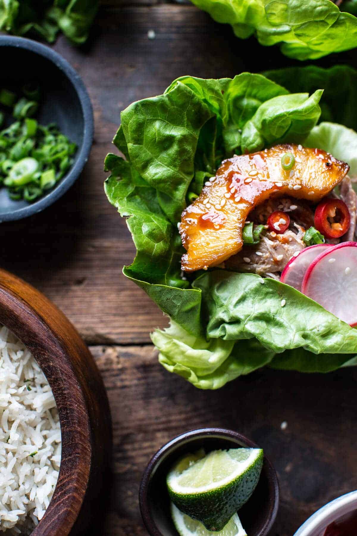 Korean Pineapple Pork Lettuce Wraps | halfbakedharvest.com @hbharvest