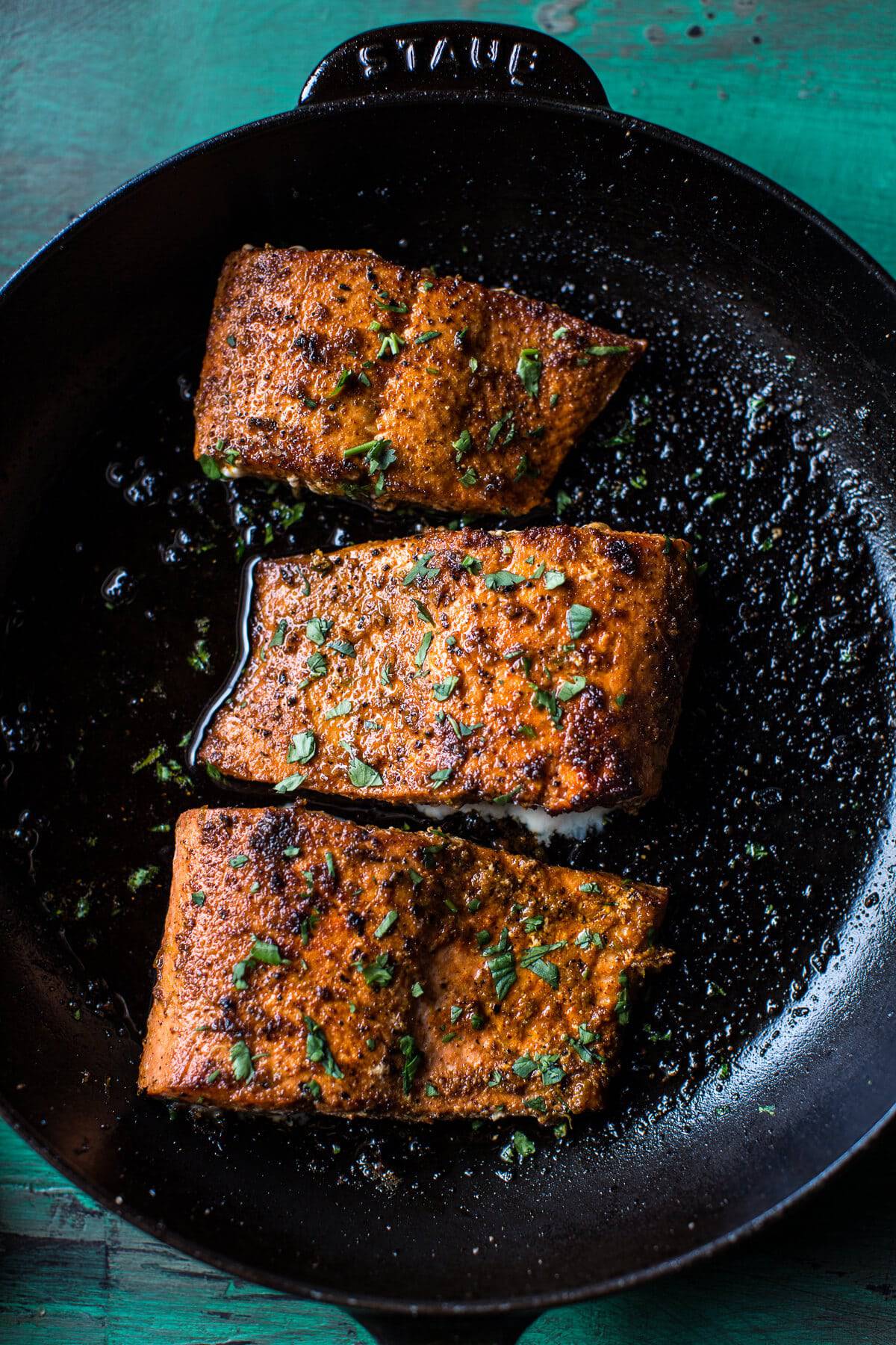 Salmon Fajita Salad Boats | halfbakedharvest.com @hbharvest