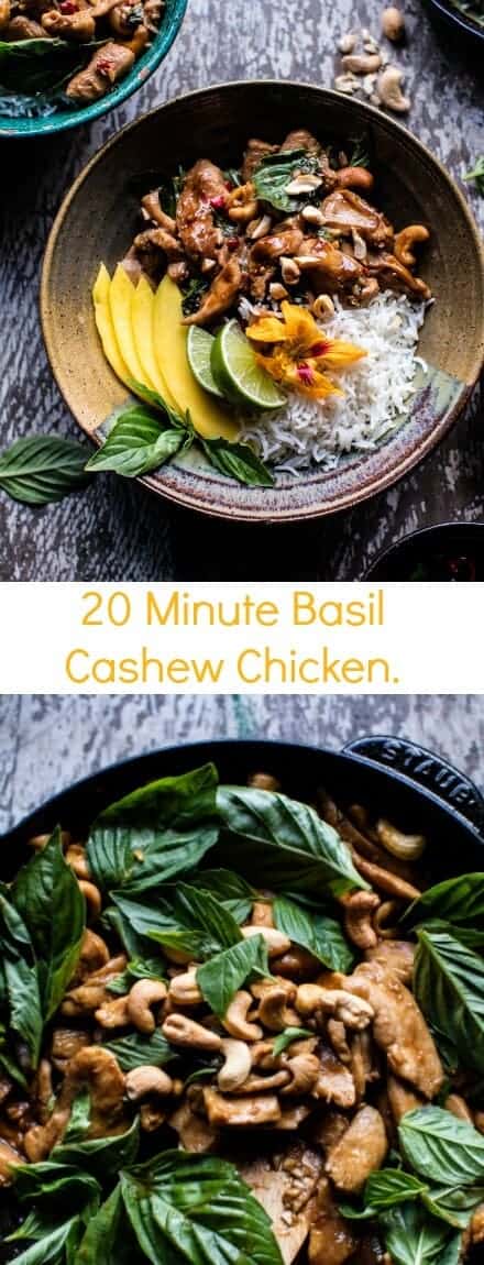 20 Minute Basil Cashew Chicken | halfbakedharvest.com @hbharvest