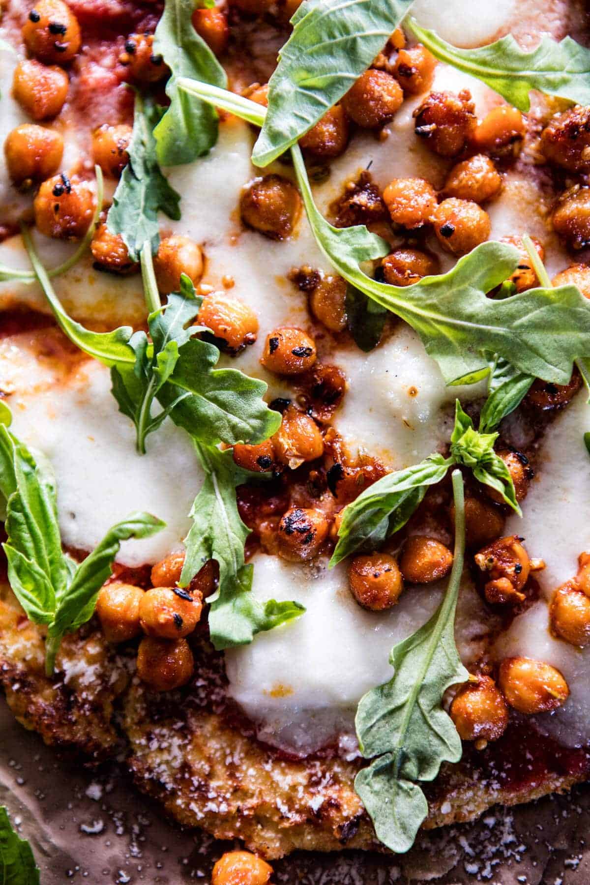 Cauliflower Crust Pizza with Chickpea Pepperoni | halfbakedharvest.com @hbharvest