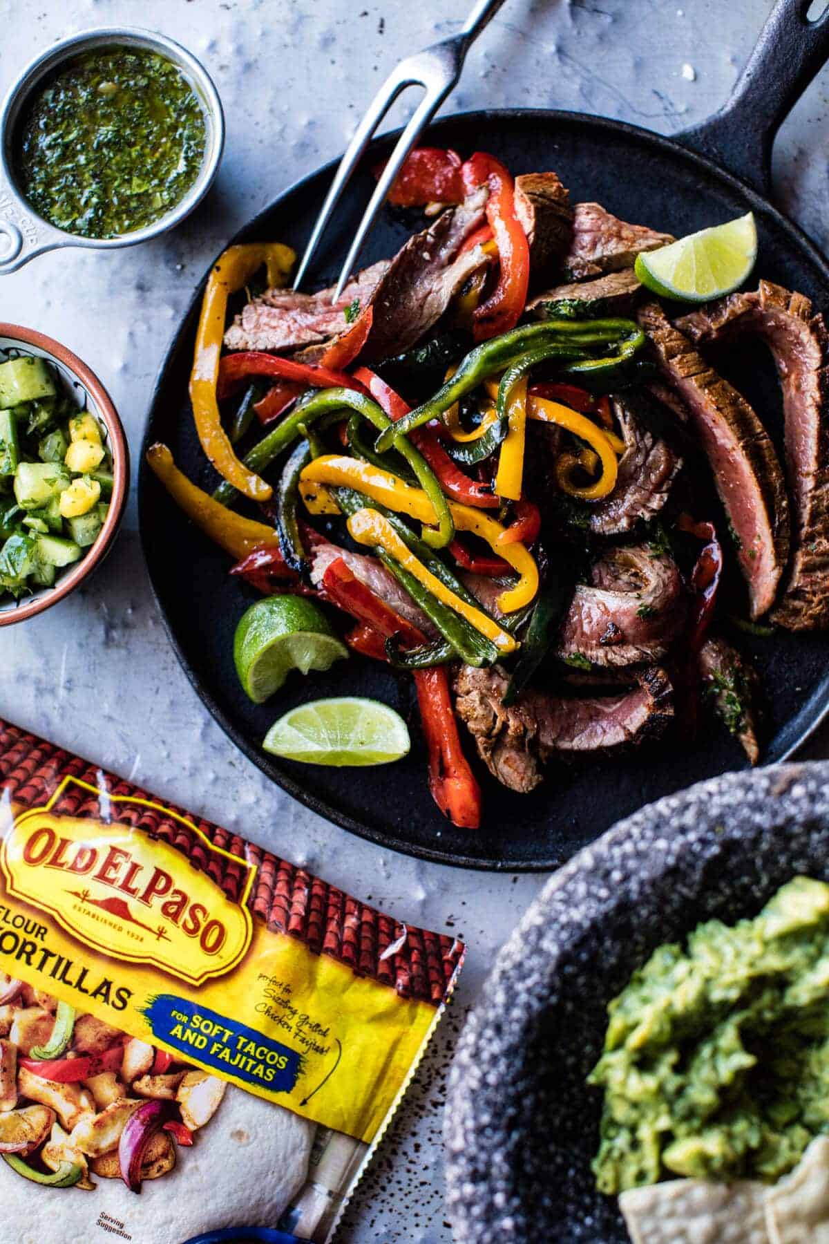 Steak Fajitas with Chimichurri and Cucumber Salsa | halfbakedharvest.com @hbharvest