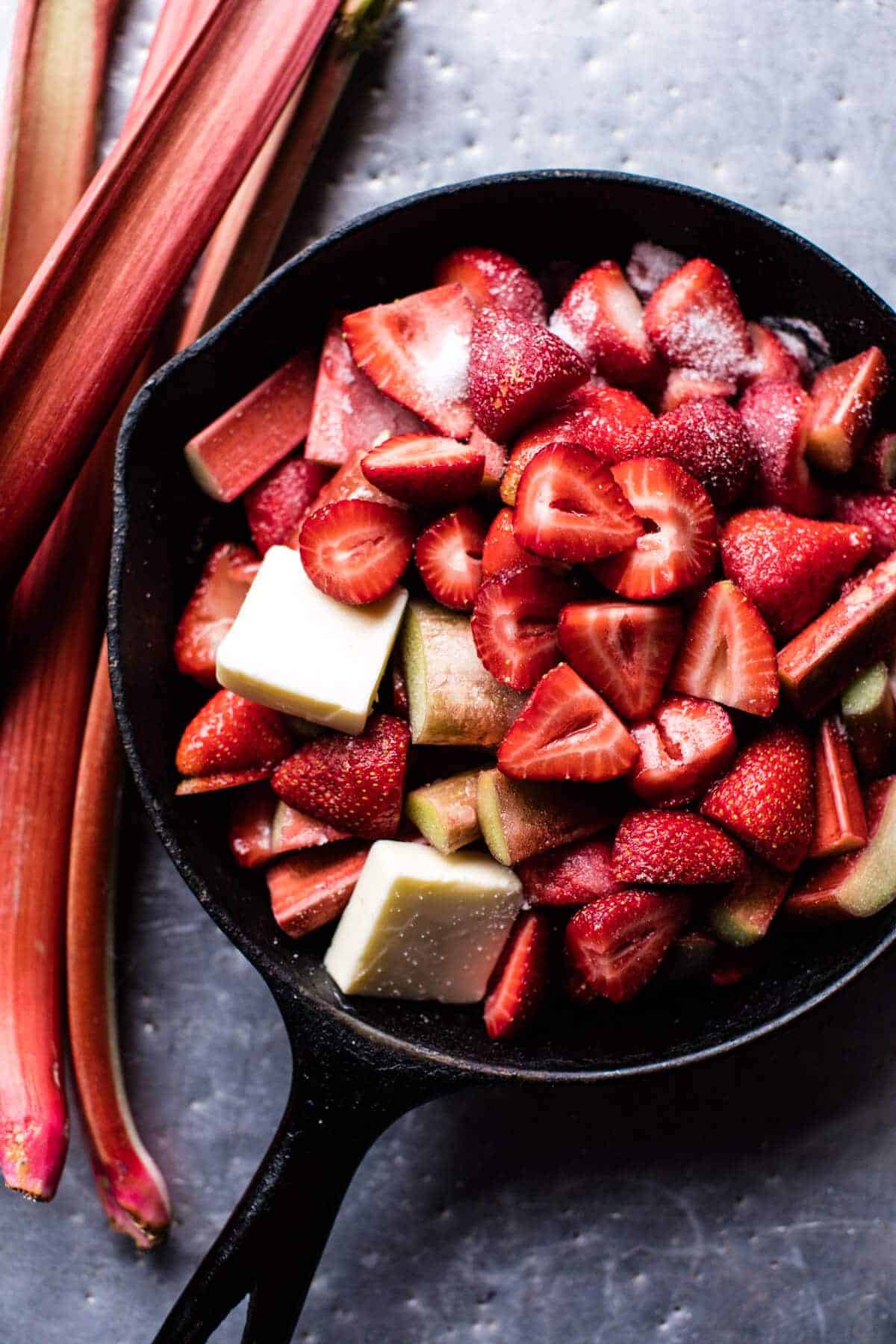 Strawberry Rhubarb Cobbler with Honey Butter Biscuits | halfbakedharvest.com @hbharvest