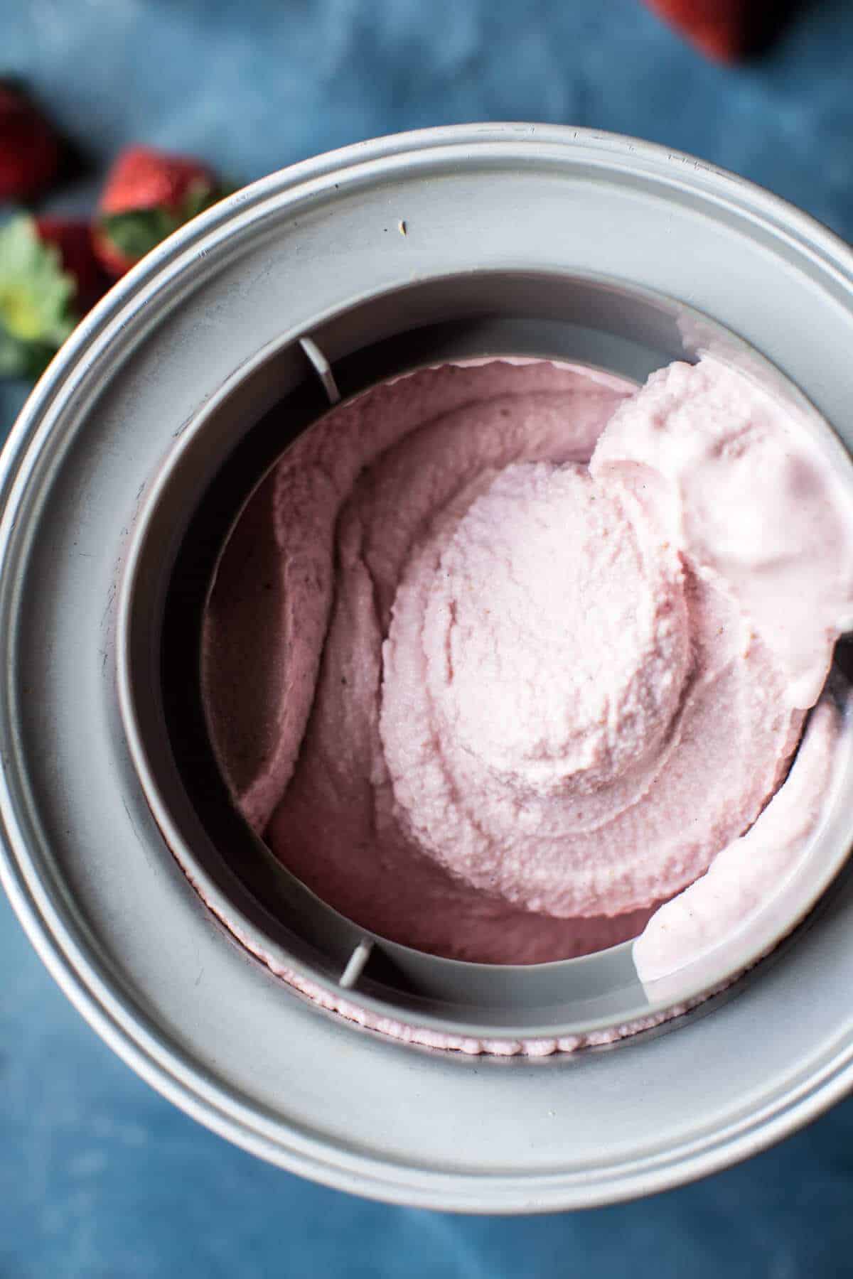 Strawberry Rosehip Frozen Yogurt | halfbakedharvest.com @hbharvest