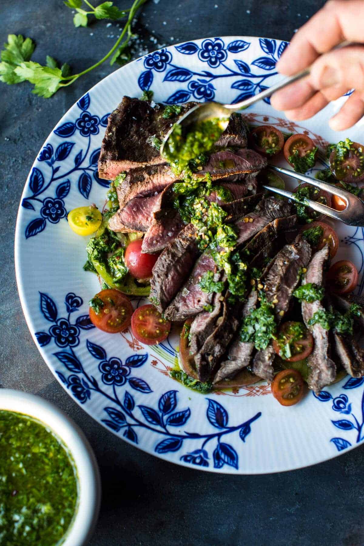 Grilled Skirt Steak with Chimichurri | halfbakedharvest.com @hbharvest