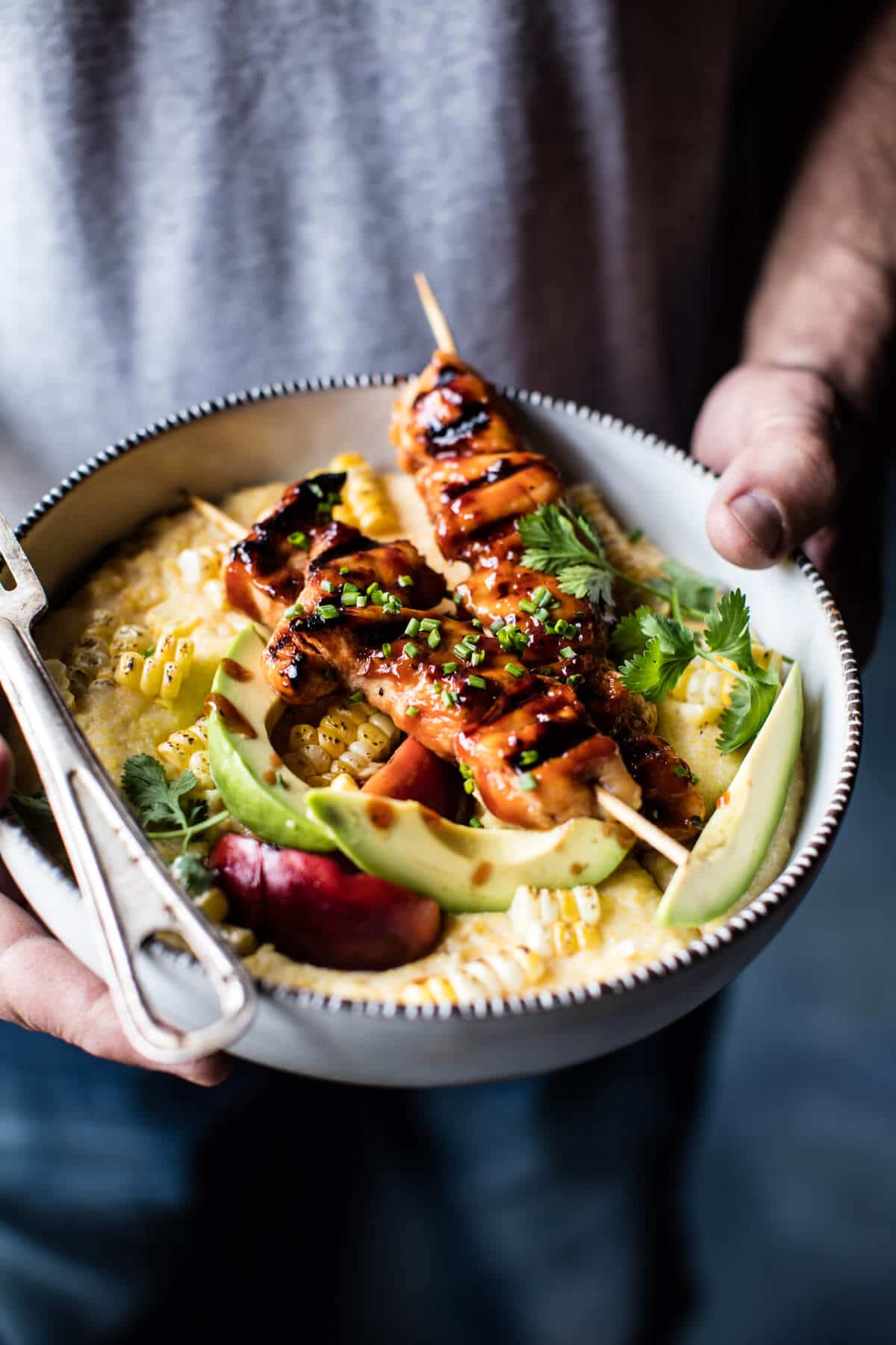 Honey BBQ Chicken and Charred Corn Polenta | halfbakedharvest.com @hbharvest