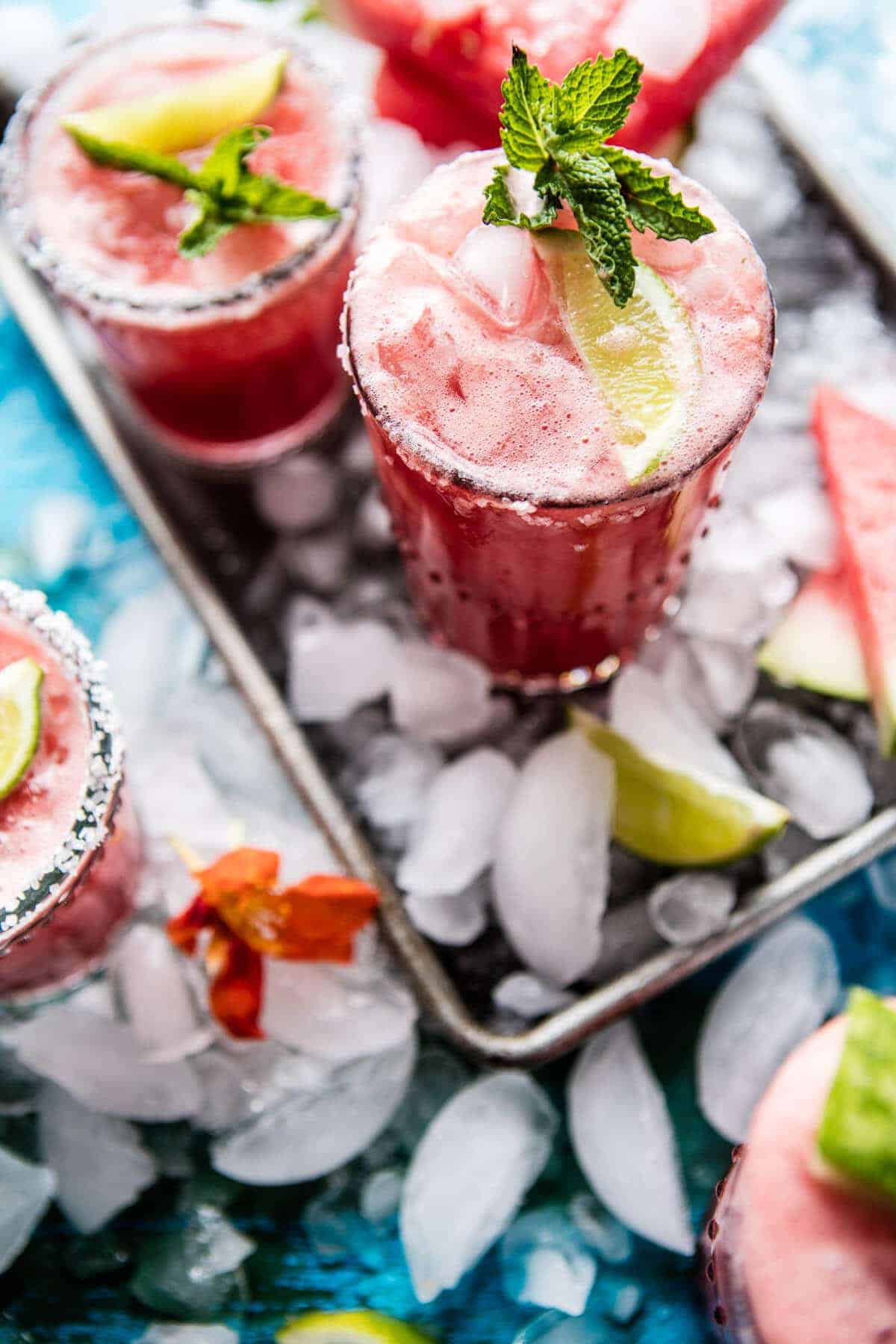 Minty Watermelon Cucumber Margaritas | halfbakedharvest.com @hbharvest