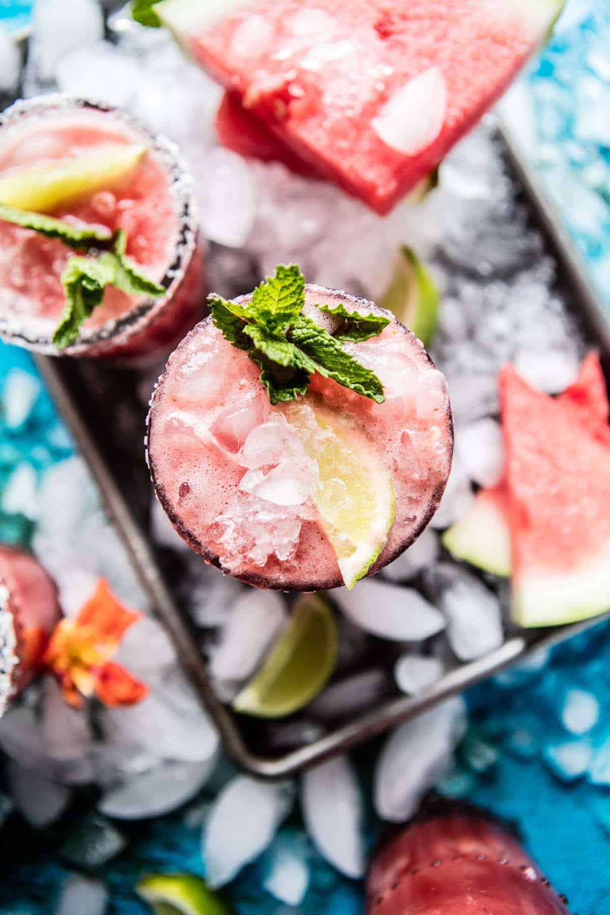 Minty Watermelon Cucumber Margaritas | halfbakedharvest.com @hbharvest