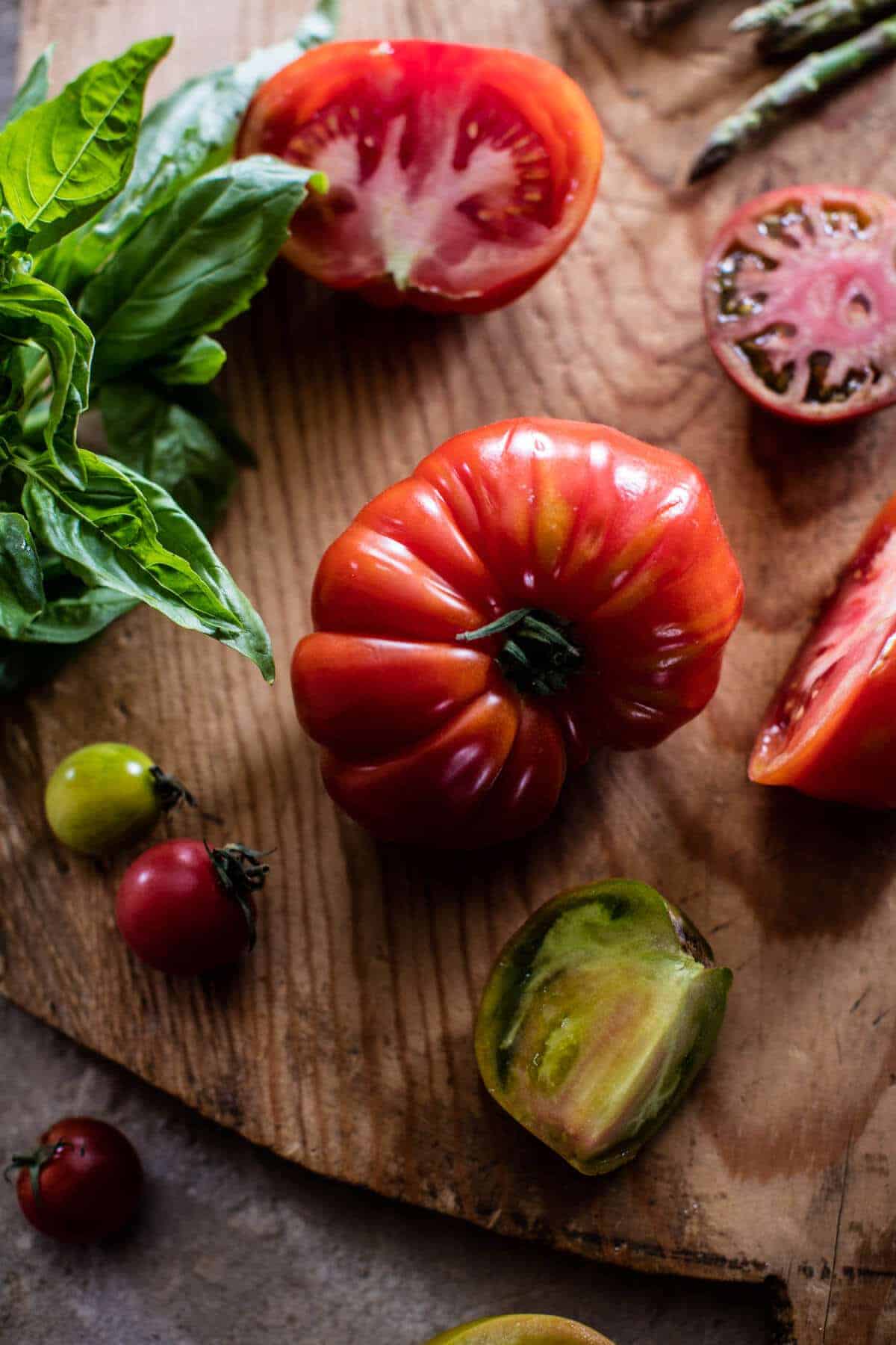 Panzanella Style Caprese Asparagus Salad | halfbakedharvest.com @hbharvest
