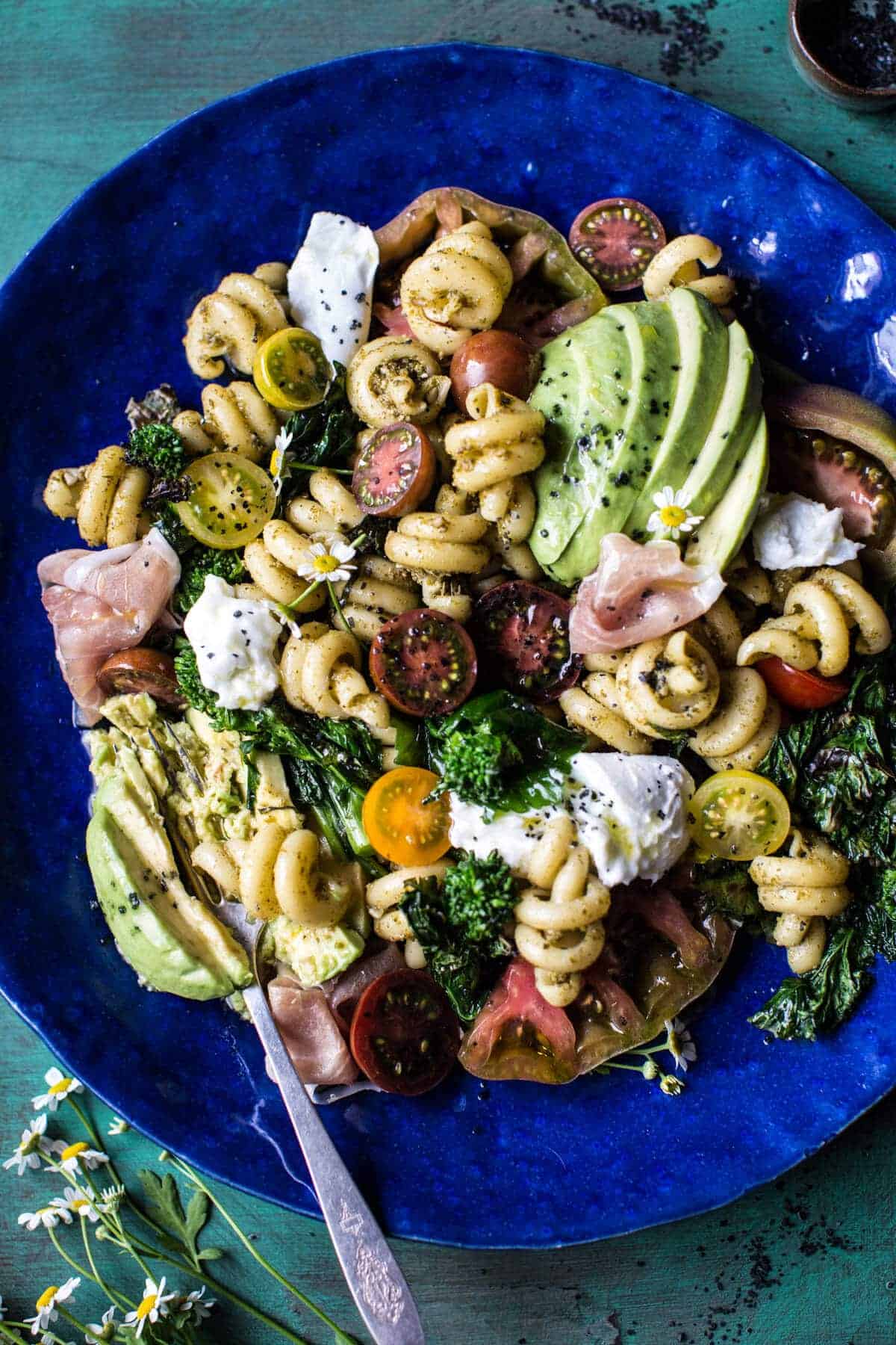 Avocado Caprese Pasta with Grilled Broccoli Rabe | halfbakedharvest.com @hbharvest