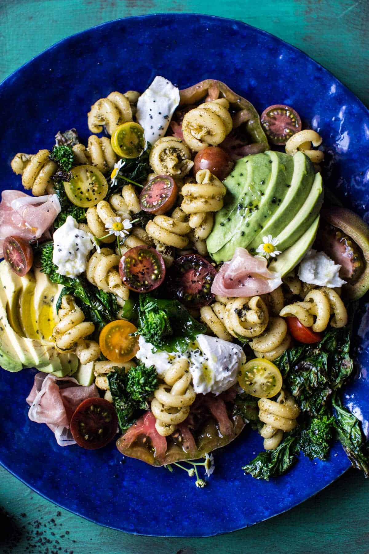 Avocado Caprese Pasta with Grilled Broccoli Rabe | halfbakedharvest.com @hbharvest