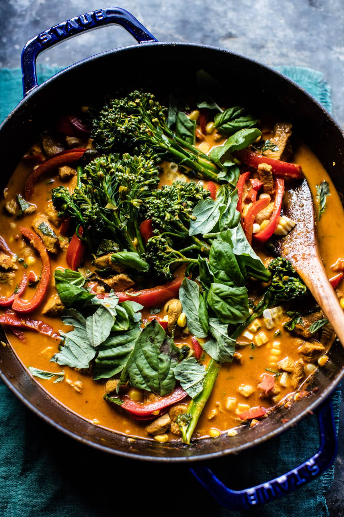 Basil Chicken Curry Zucchini Noodle Bowls | halfbakedharvest.com @hbharvest
