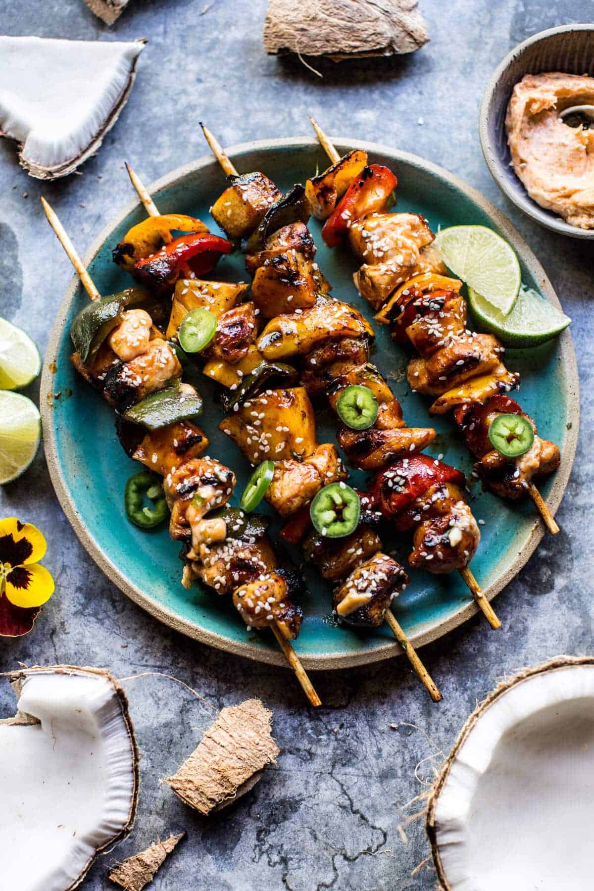 Hawaiian BBQ Skewers with Sriracha Lime Butter | halfbakedharvest.com @hbharvest