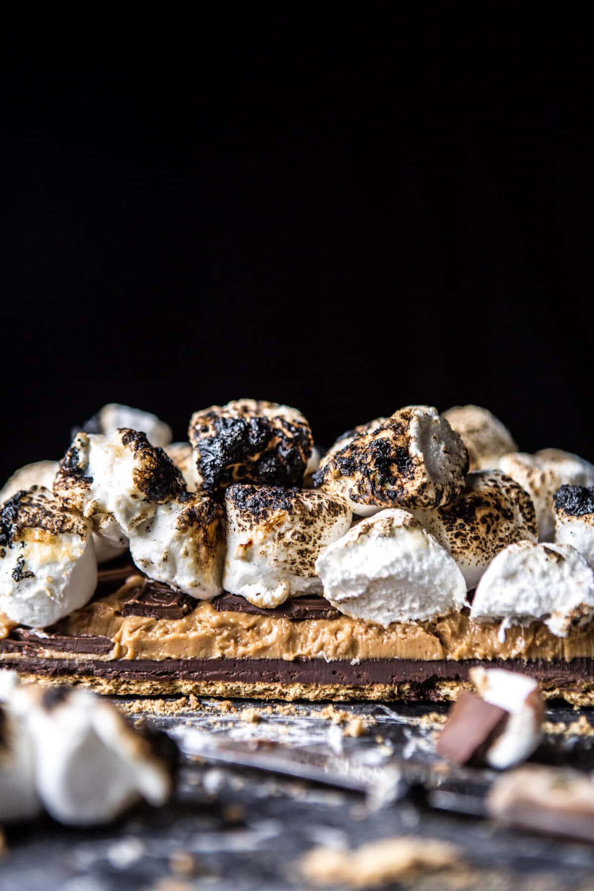 No-Bake Triple Decker Peanut Butter S'mores Bars | halfbakedharvest.com @hbharvest