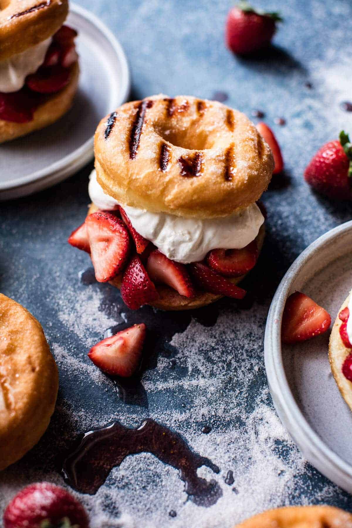 Strawberry Shortcake Grilled Doughnuts | halfbakedharvest.com @hbharvest
