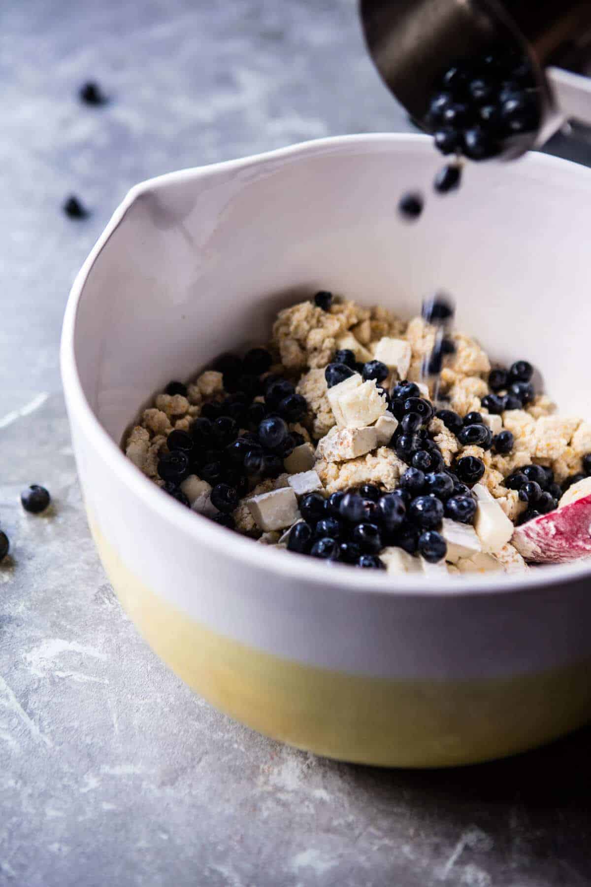Blueberry Brie Cornbread Biscuits with Honey Butter | @hbharvest