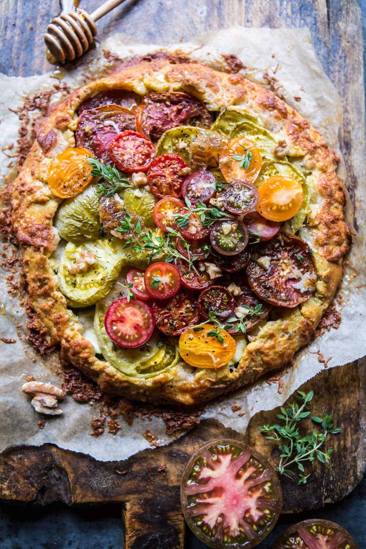 Heirloom Tomato and Zucchini Galette with Honey + Thyme | halfbakedharvest.com @hbharvest