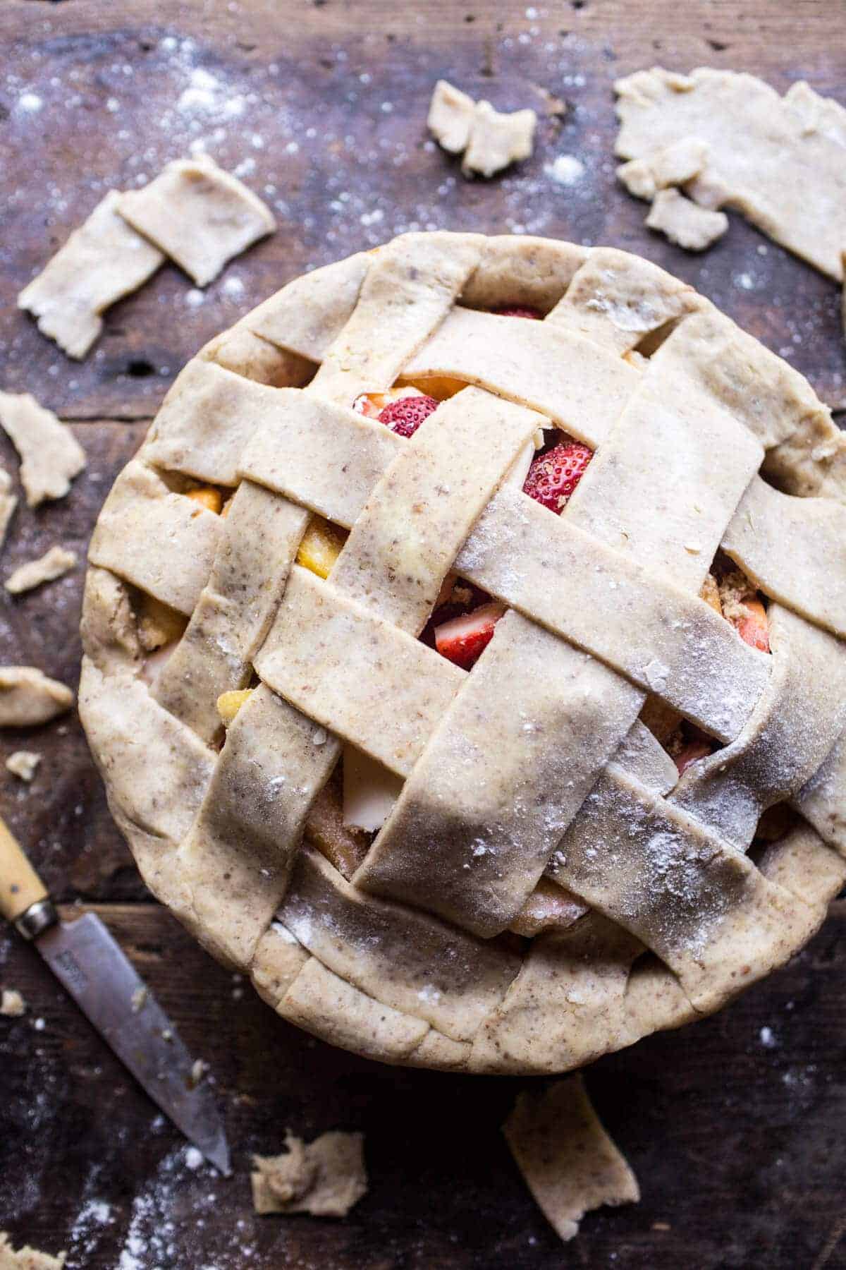 Honey Strawberry Peach Pie | halfbakedharvest.com @hbharvest