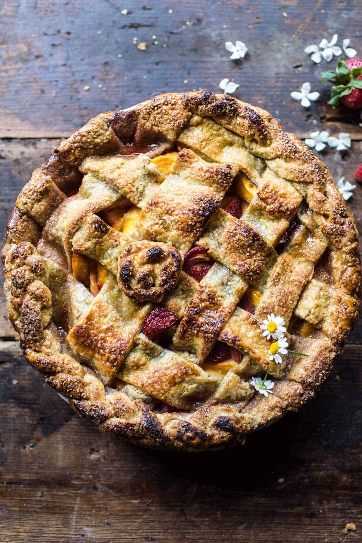 Honey Strawberry Peach Pie | halfbakedharvest.com @hbharvest