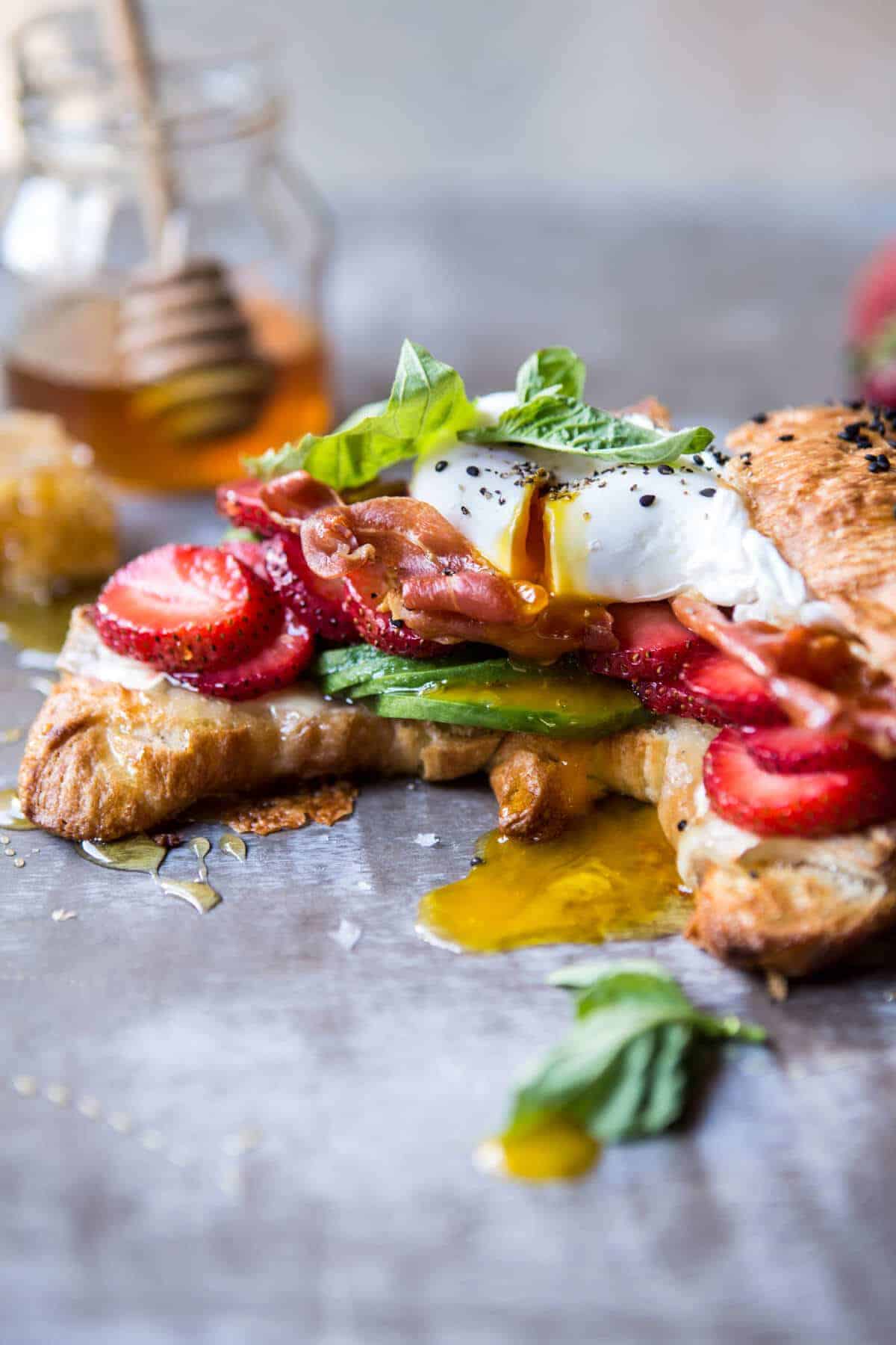 Strawberry, Basil and Crispy Prosciutto Breakfast Sandwich | halfbakedharvest.com @hbharvest