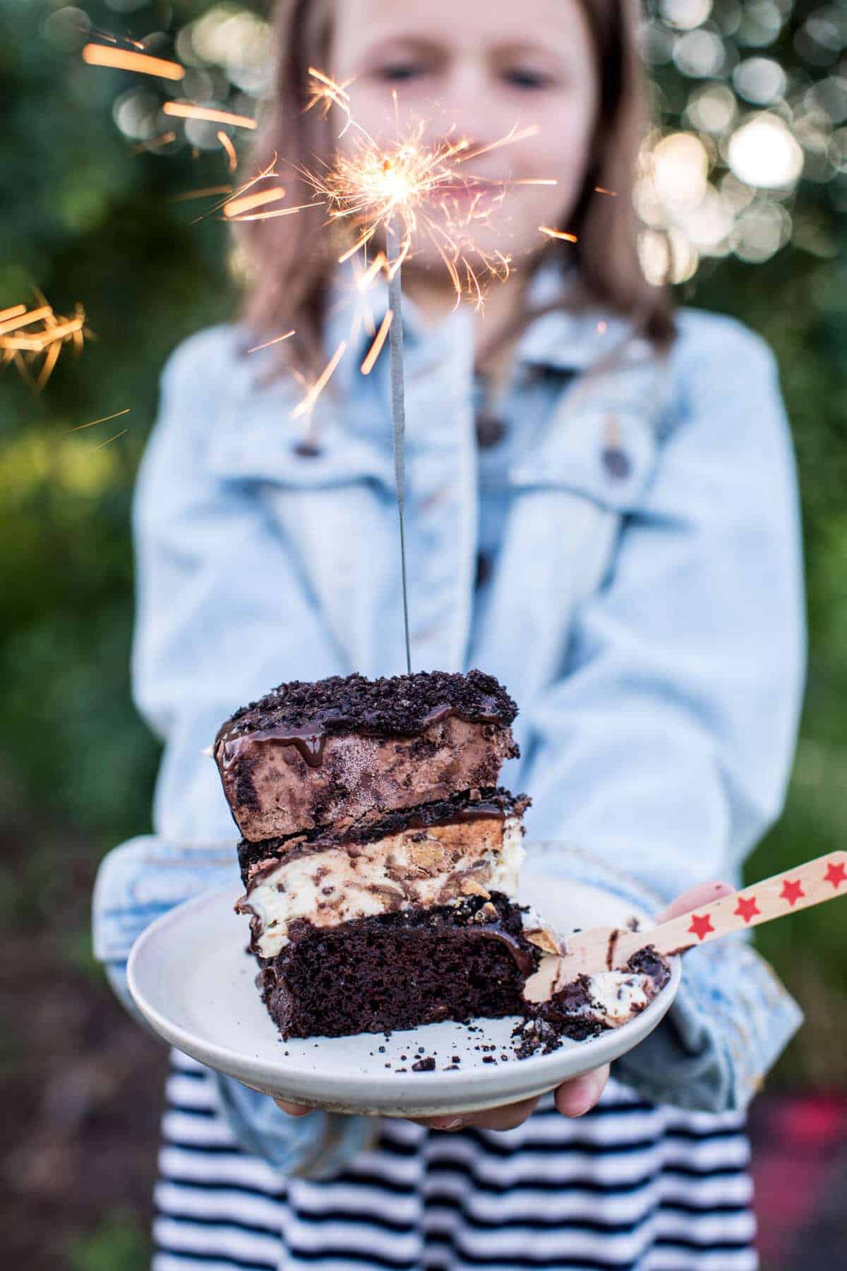 Triple Layer Chocolate Fudge Ice Cream Cake | halfbakedharvest.com @hbharvest