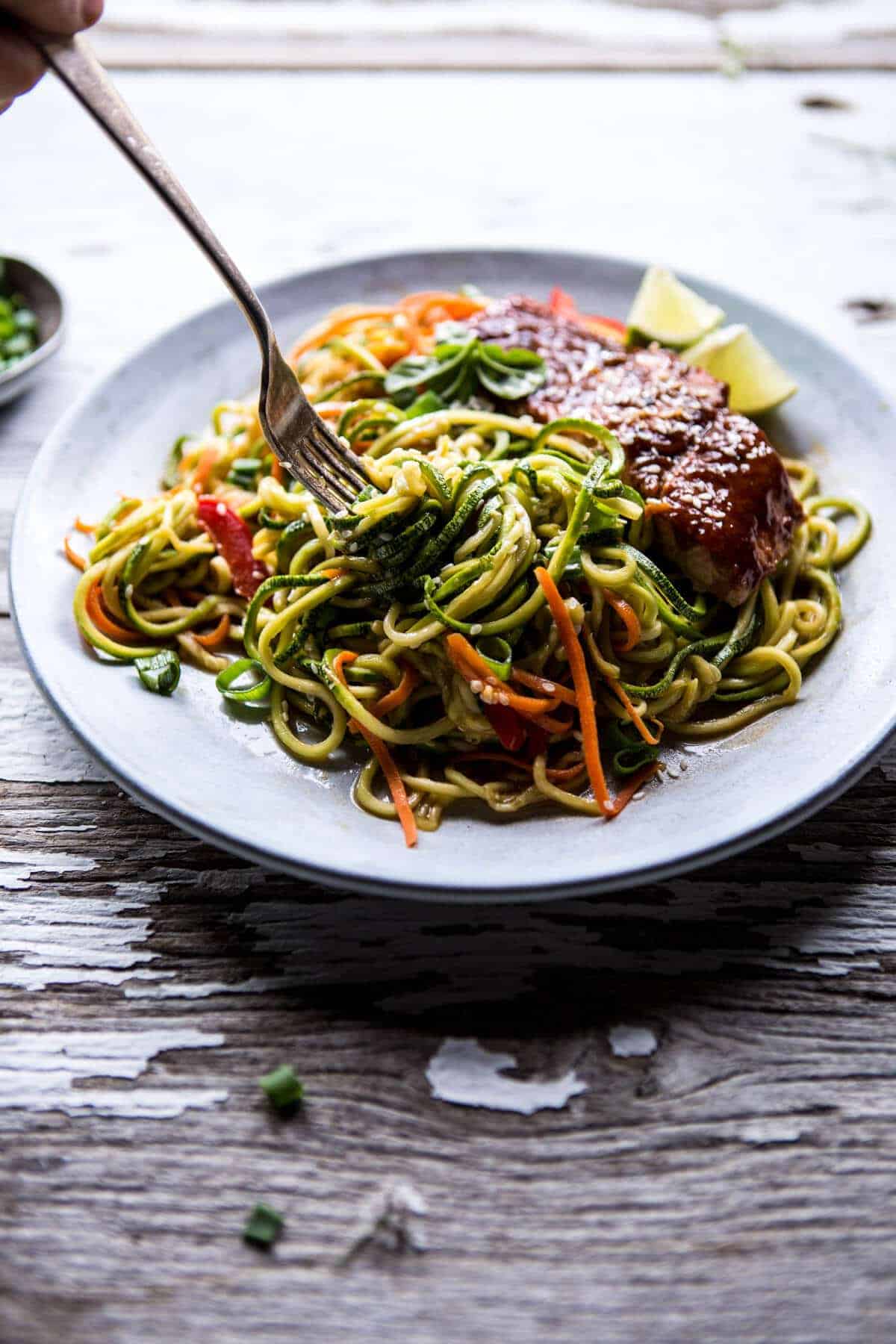 Hoisin Salmon with Zucchini Slaw | halfbakedharvest.com @hbharvest