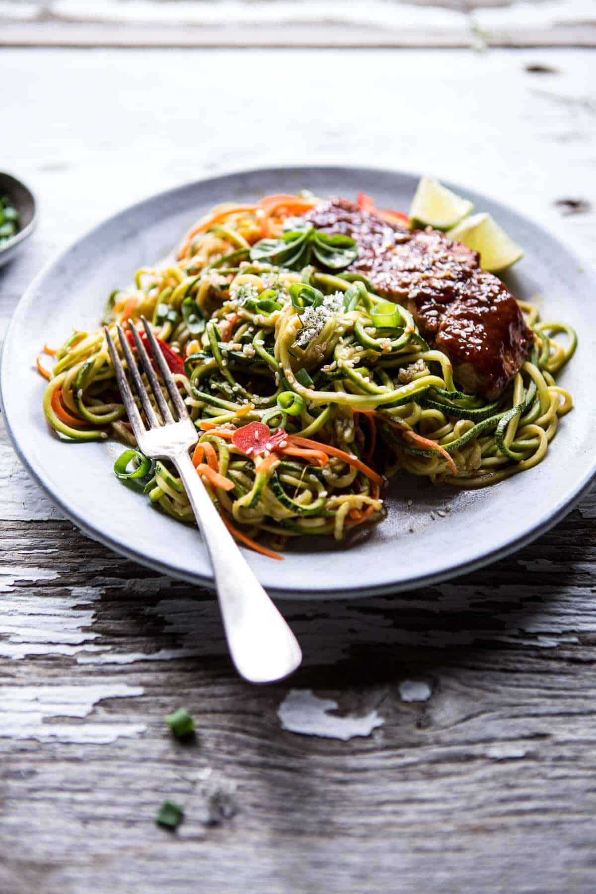 Hoisin Salmon with Zucchini Slaw | halfbakedharvest.com @hbharvest
