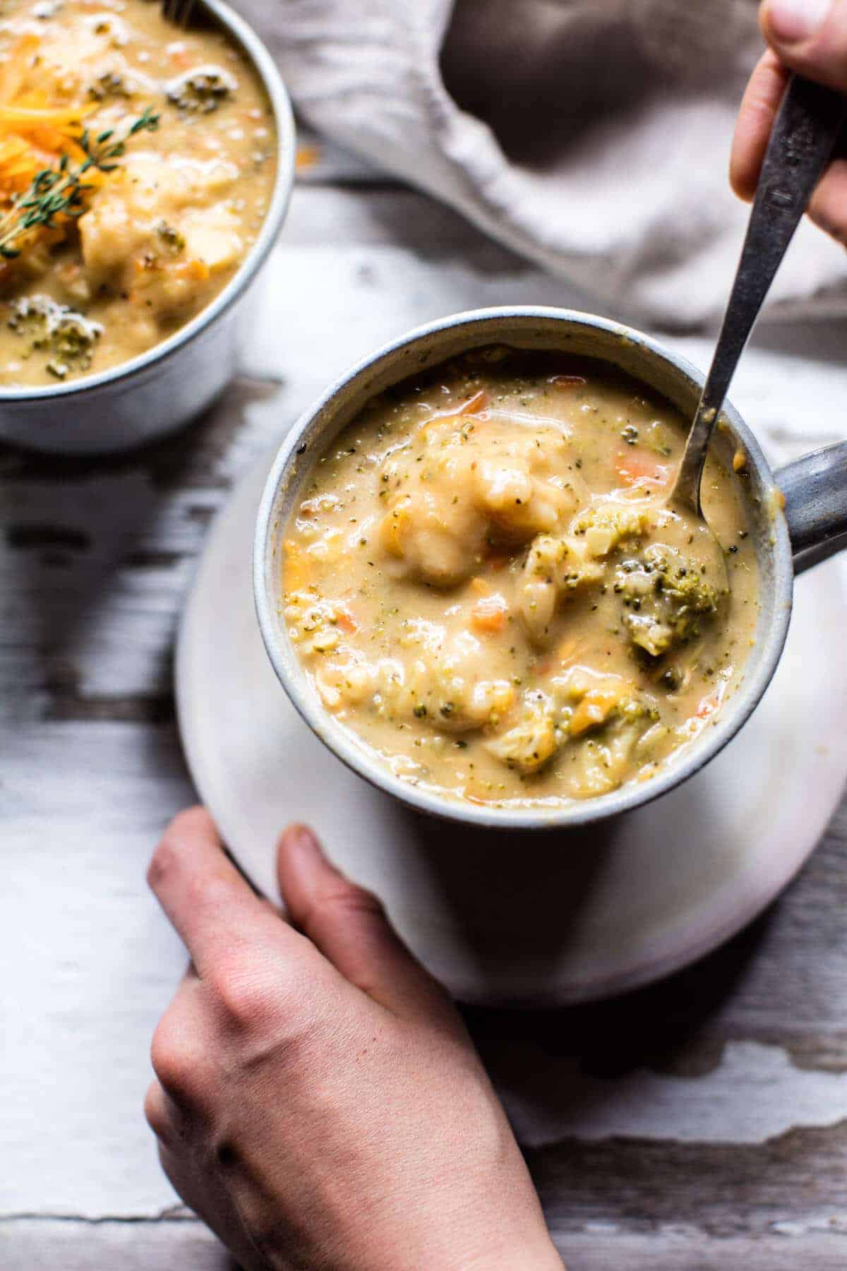 Broccoli Cheddar Chicken and Dumpling Soup | halfbakedharvest.com @hbharvest