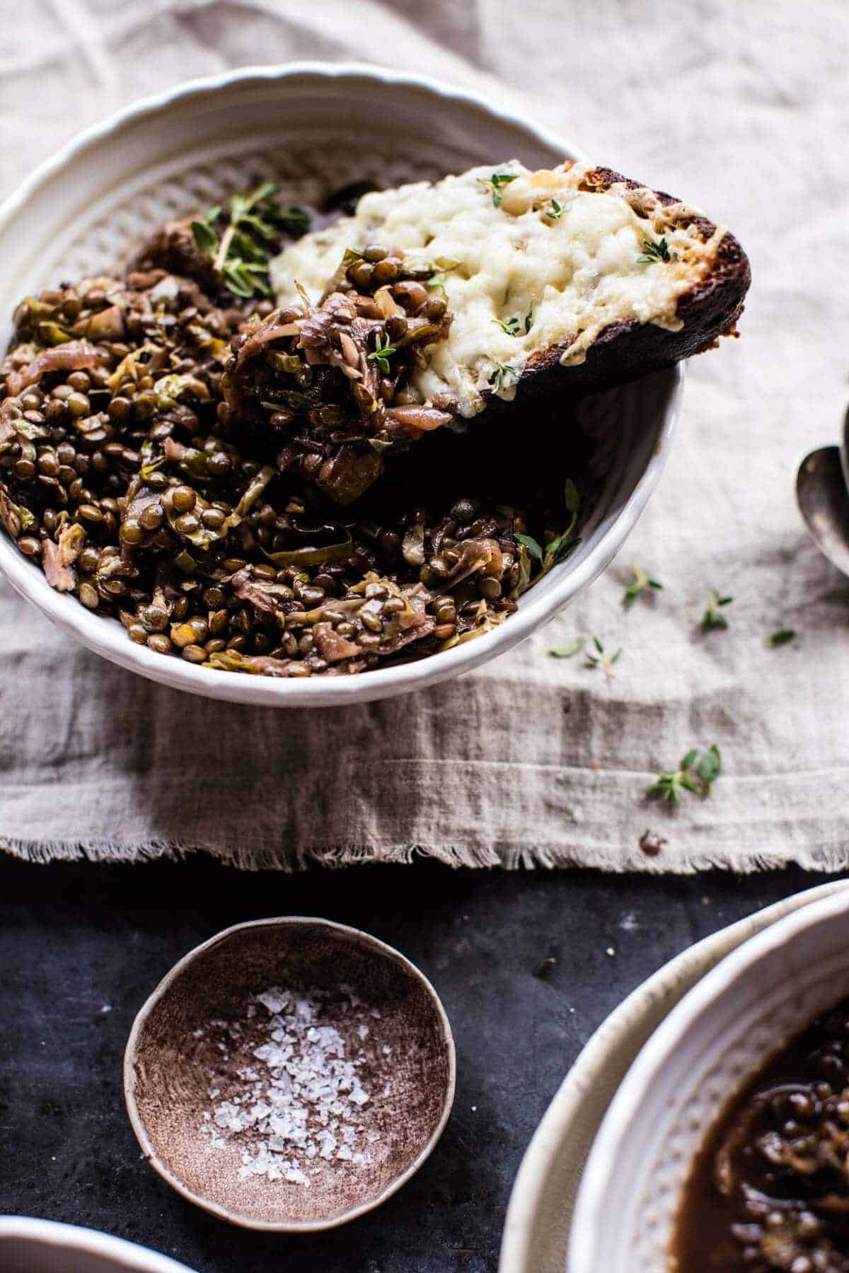 Caramelized Onion French Lentils and Cheesy Toast | halfbakedharvest.com @hbharvest