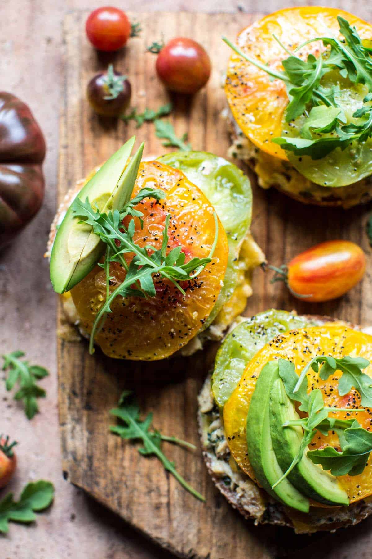 Cheesy Avocado Bagel Tuna Melts | halfbakedharvest.com @hbharvest