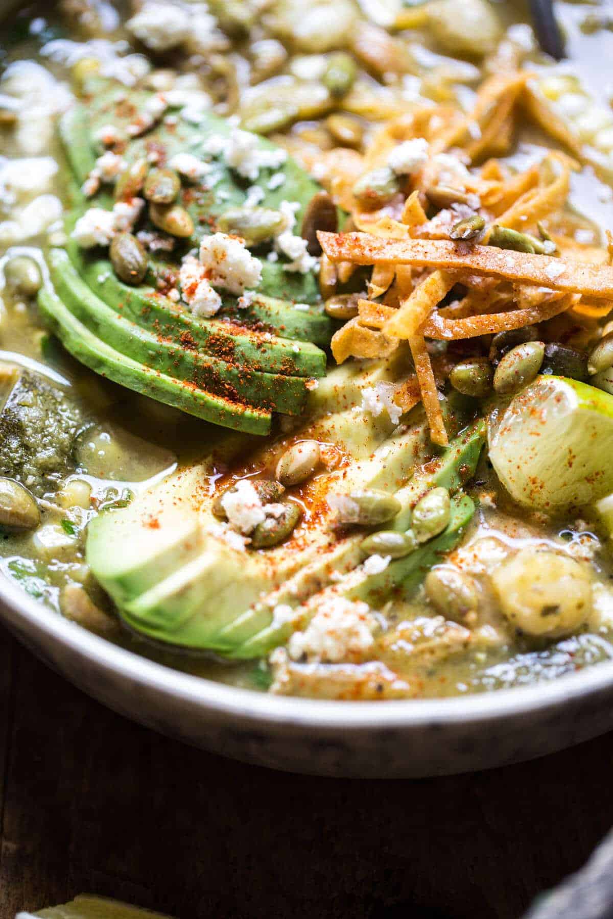 Crockpot Salsa Verde Chicken Pozole | halfbakedharvest.com @hbharvest