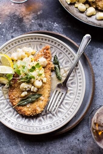 Quinoa Crusted Schnitzel with Creamed Corn Gnocchi | halfbakedharvest.com @hbharvest