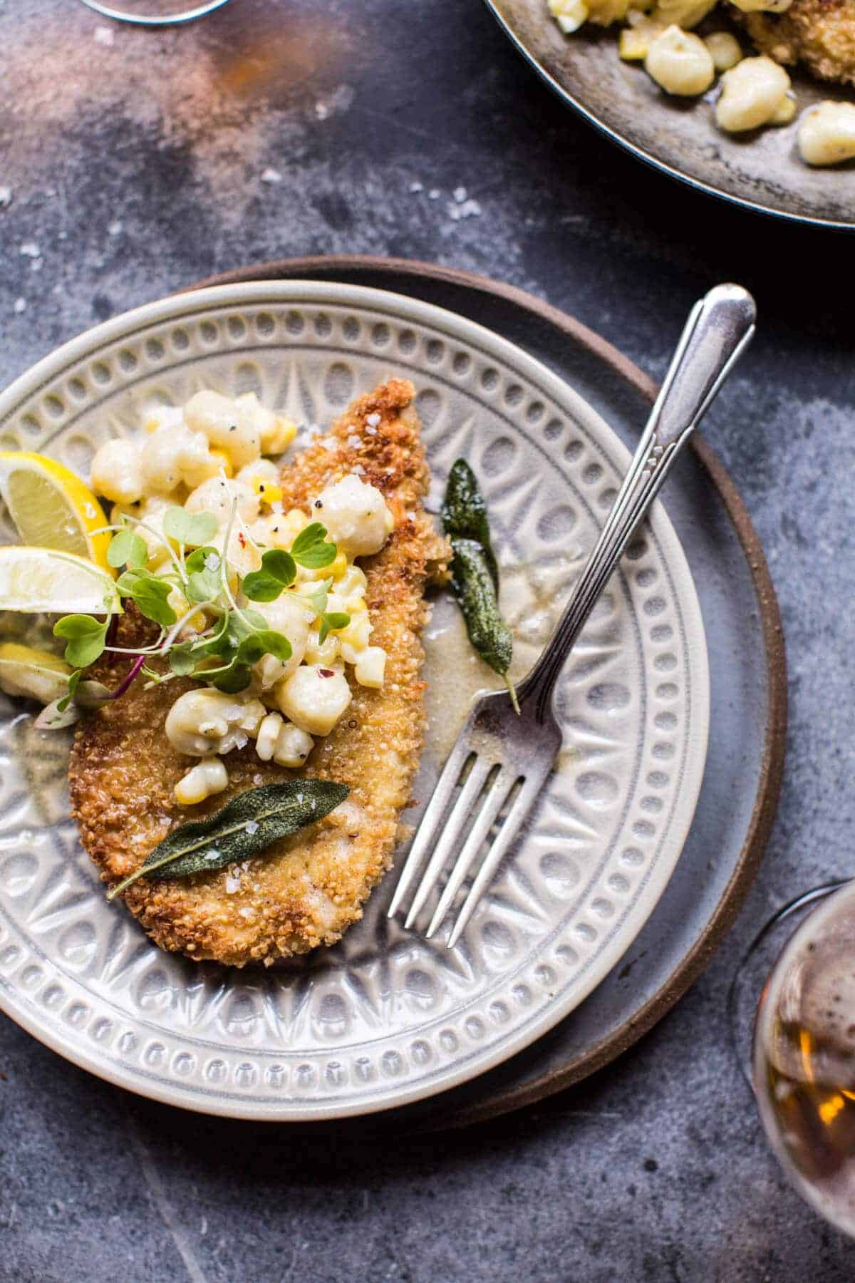 Quinoa Crusted Schnitzel with Creamed Corn Gnocchi | halfbakedharvest.com @hbharvest