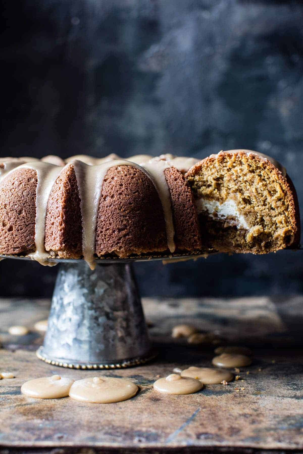 Cream Cheese Swirled Brown Sugar Pumpkin Coffee Cake | halfbakedharvest.com @hbharvest