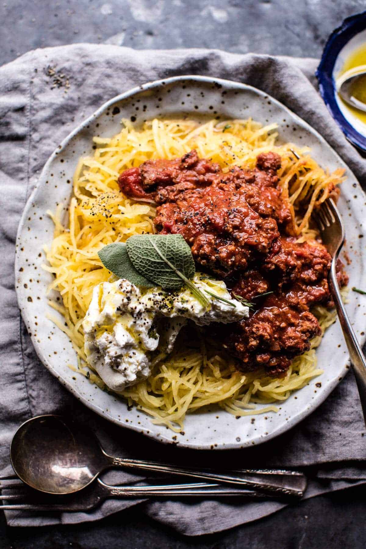 Crockpot Spaghetti Squash Lasagna Bolognese | halfbakedharvest.com @hbharvest