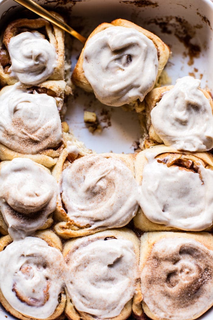Apple Cinnamon Rolls with Cream Cheese Chai Frosting | halfbakedharvest.com @hbharvest