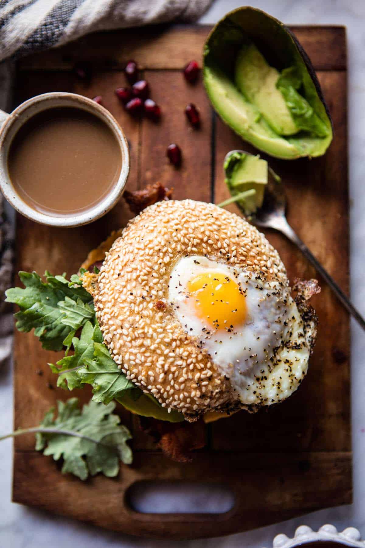 Egg in a Hole Avocado, Bacon, Egg and Cheese Bagel | halfbakedharvest.com @hbharvest