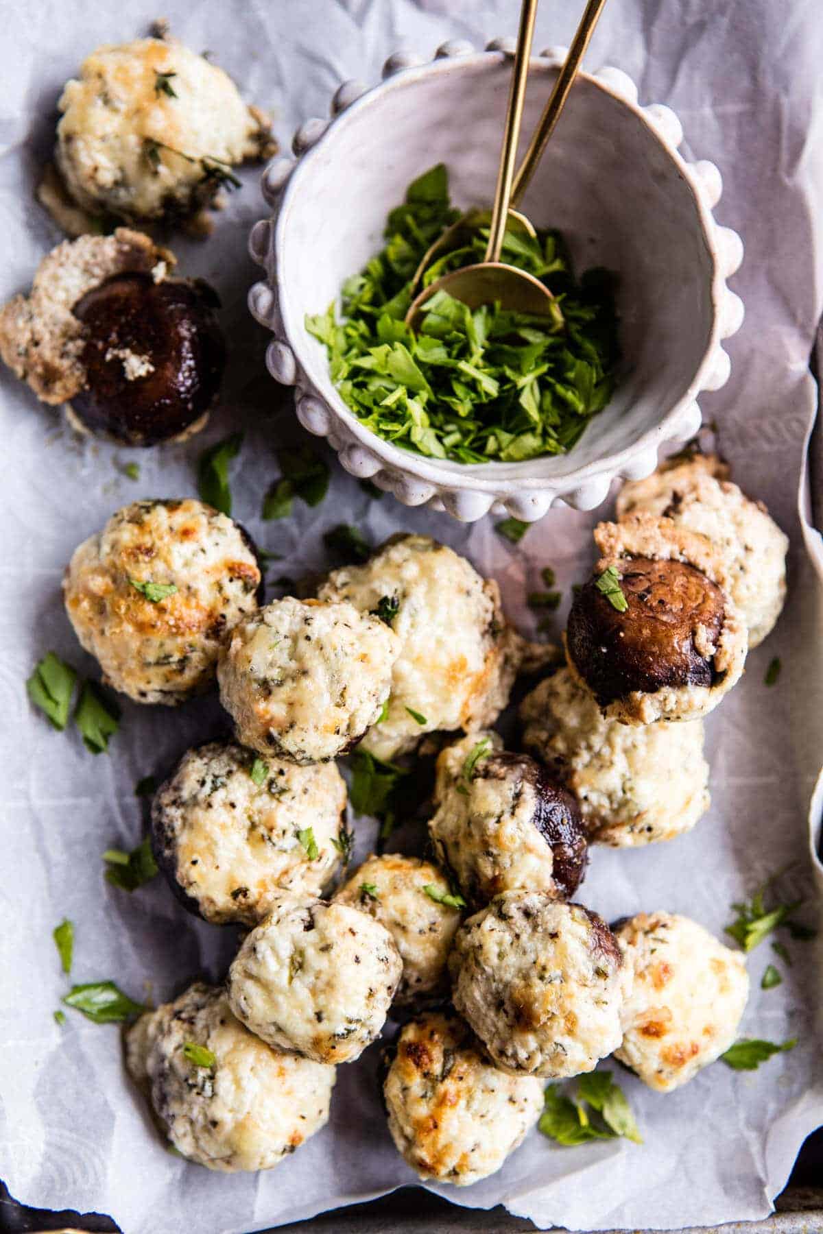 Herbed Goat Cheese Stuffed Mushrooms | halfbakedharvest.com @hbharvest.com