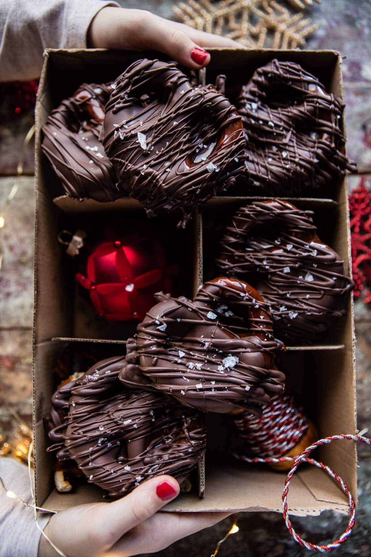 Salted Caramel Chocolate Covered Pretzels | halfbakedharvest.com @hbharvest
