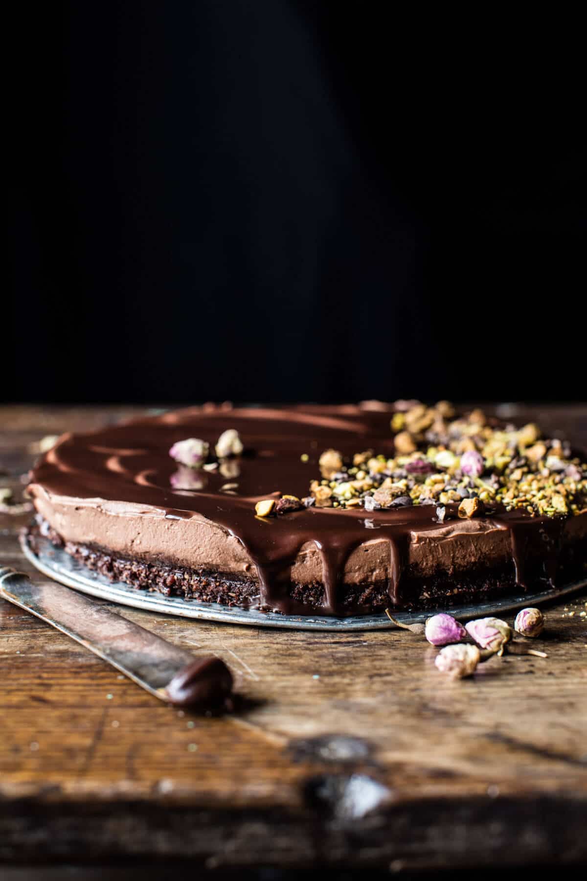 Chocolate Lovers Greek Yogurt Chocolate Mousse Cake | halfbakedharvest.com @hbharvest