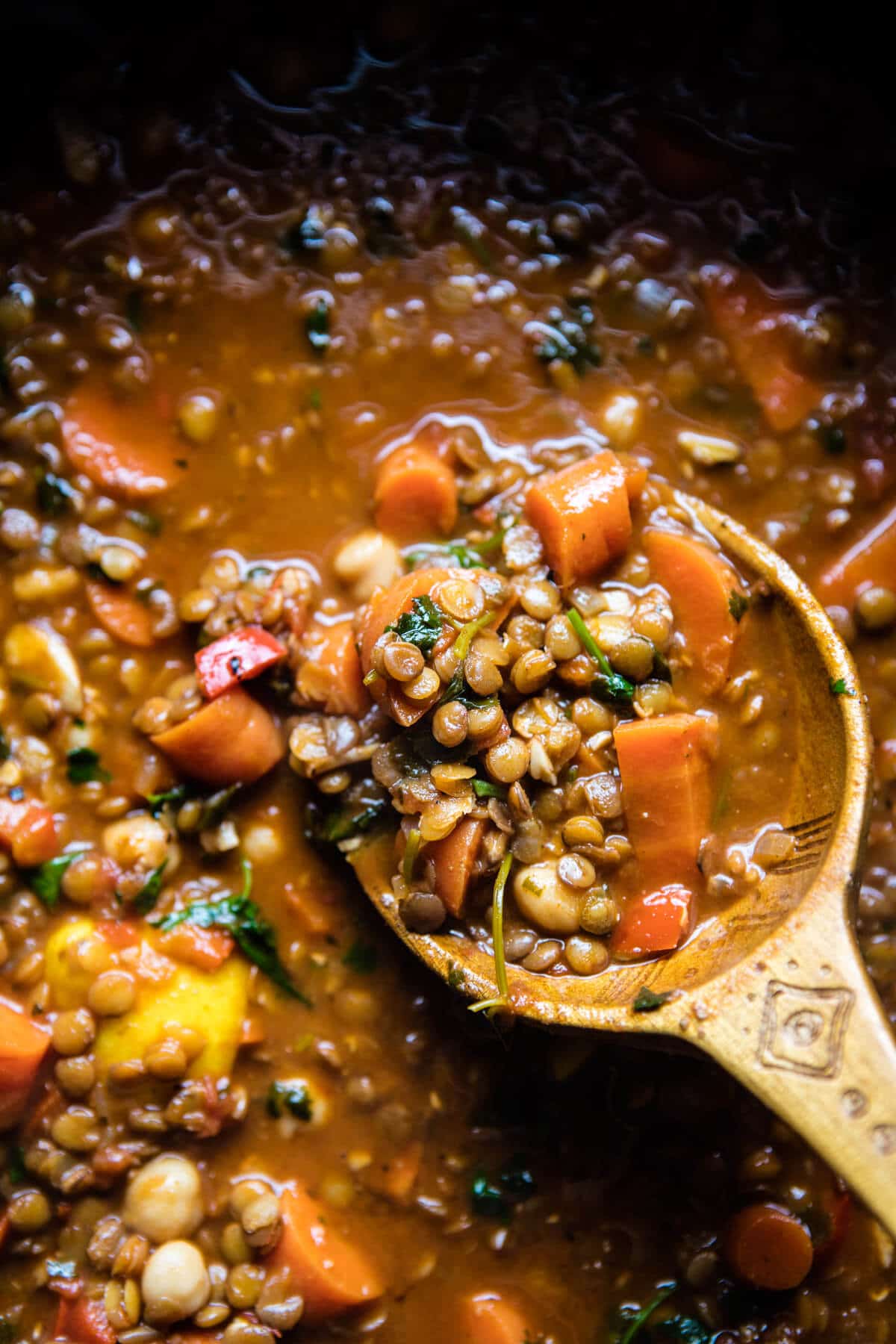 Crockpot Moroccan Lentil and Chickpea Soup | halfbakedharvest.com @hbharvest