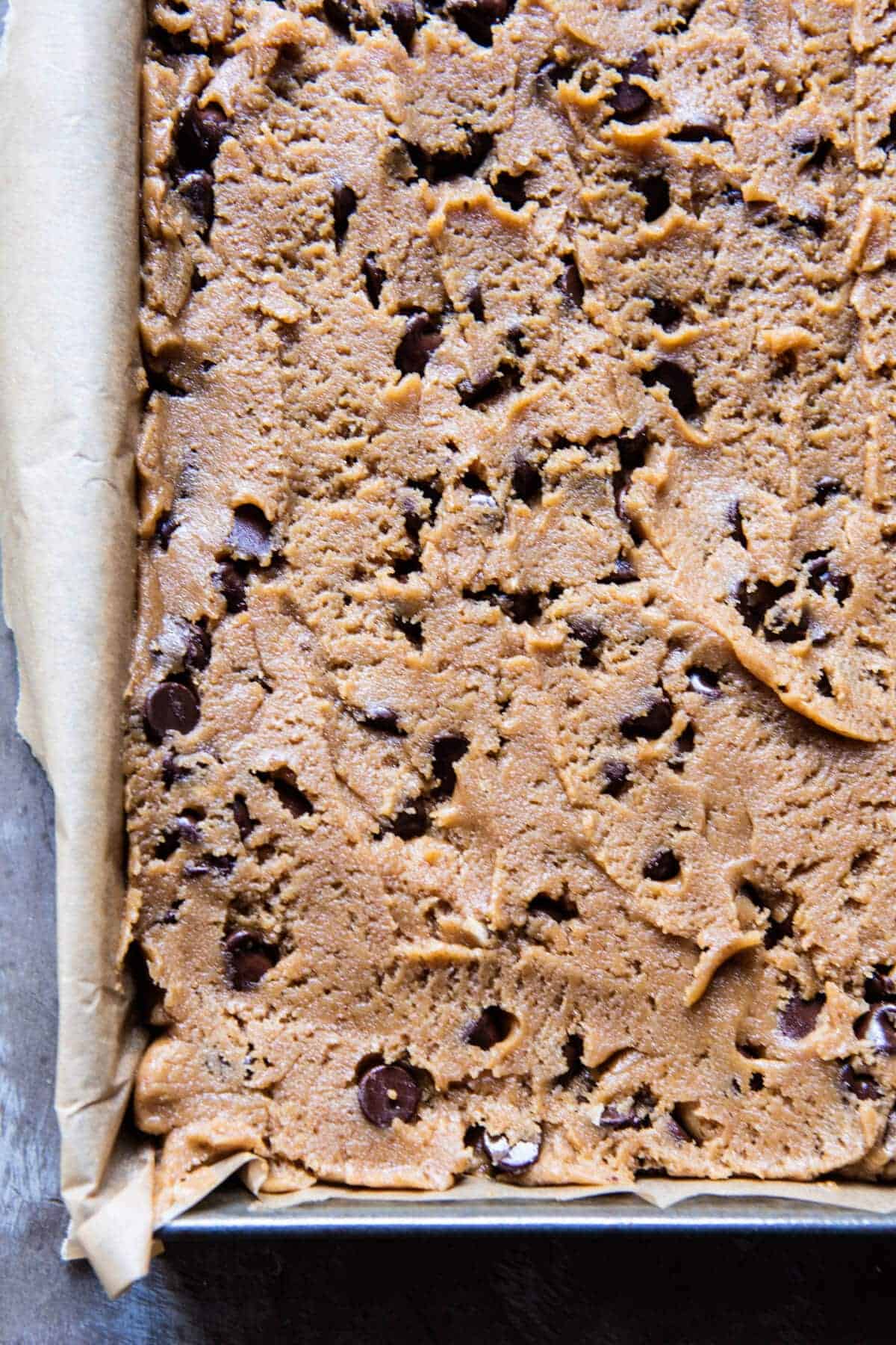 Healthy...ish Chocolate Chip Cookie Bars | halfbakedharvest.com @hbharvest