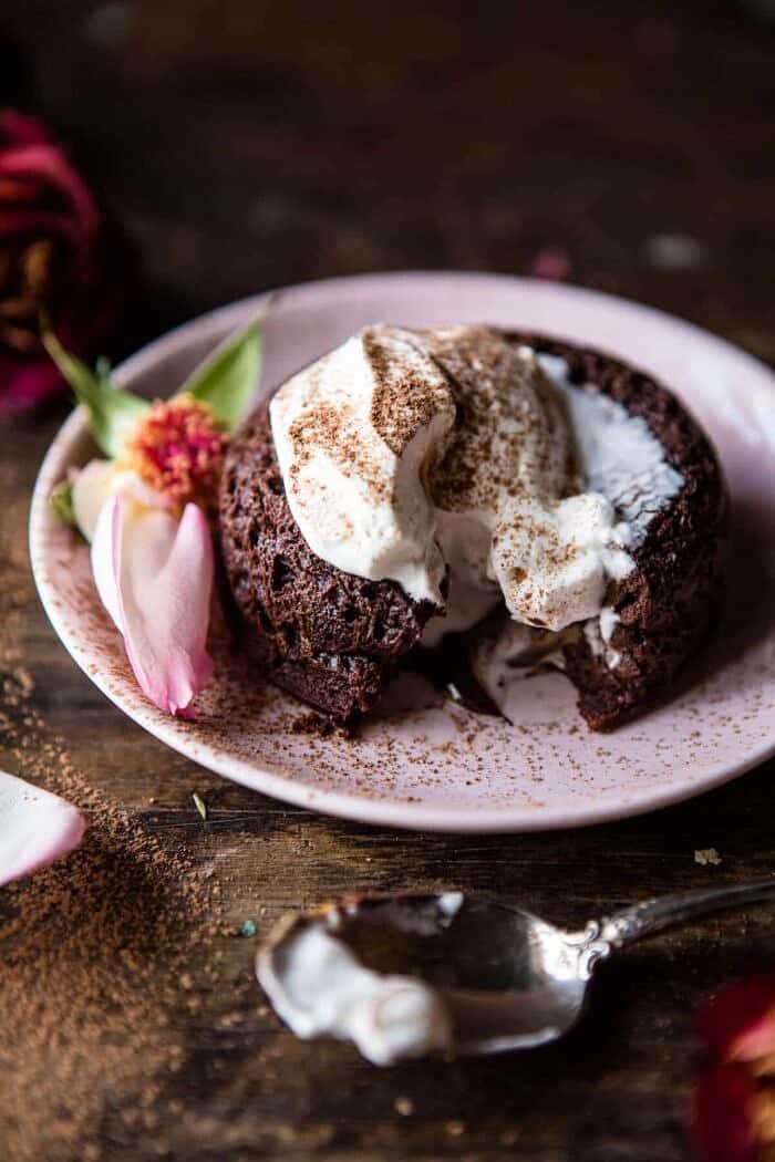 Single Girls Wholesome Molten Chocolate Lava Cake | halfbakedharvest.com @hbharvest