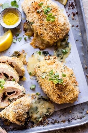 Crispy Baked Basil Chicken Cordon Bleu | halfbakedharvest.com @hbharvest