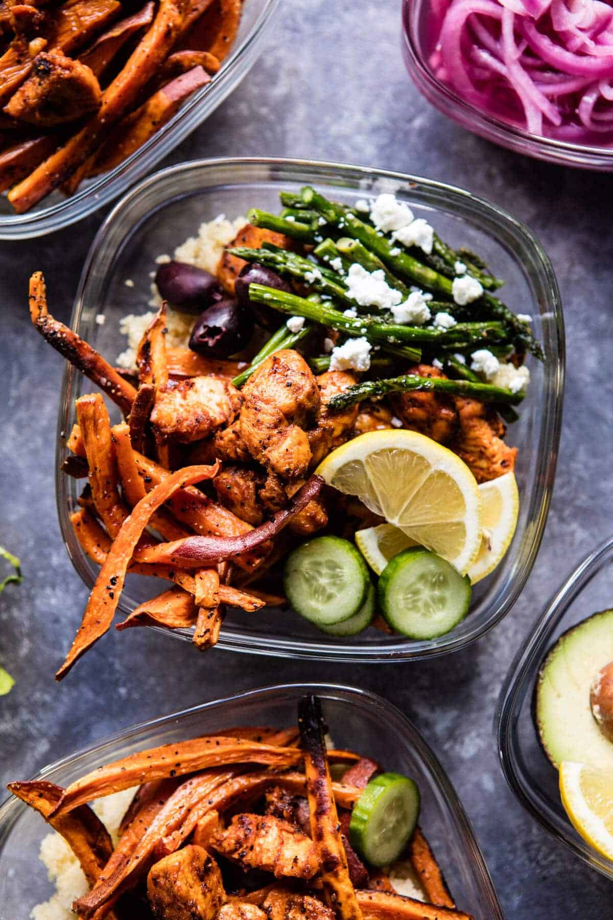 Meal Prep: Chicken Shawarma and Sweet Potato Fry Bowls | halfbakedharvest.com @hbharvest